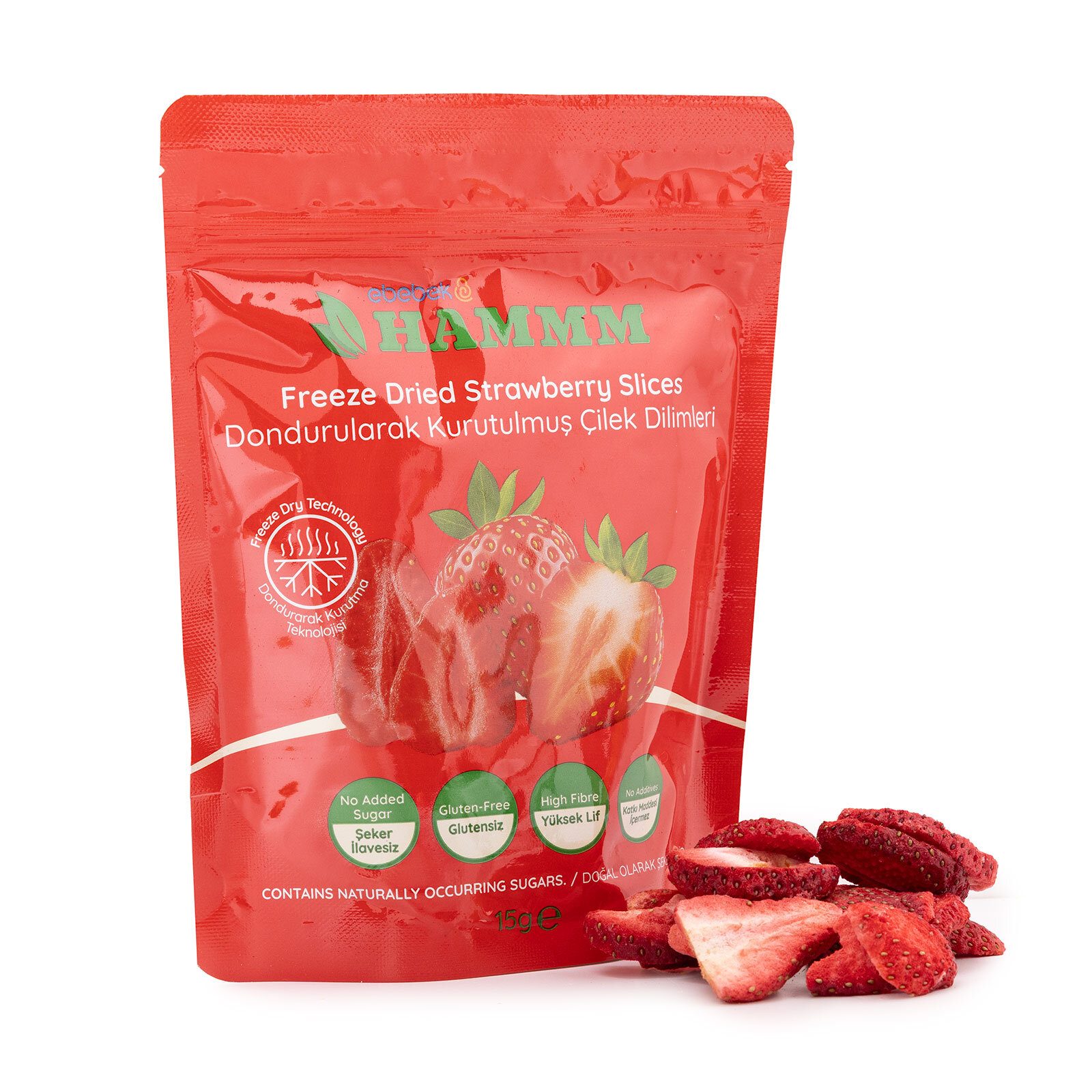 Freeze Dried Çilek Dilimleri 15 gr