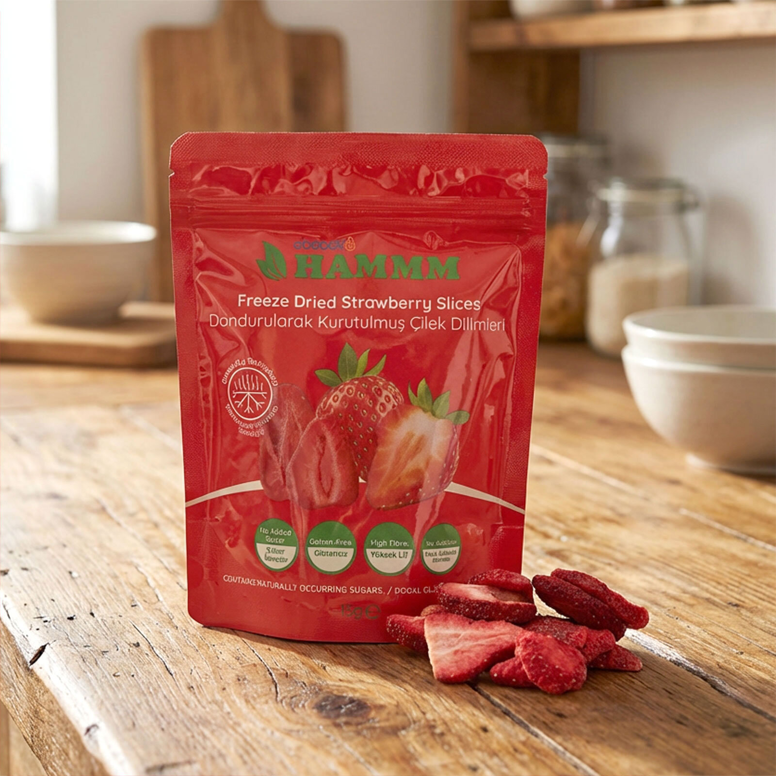 Freeze Dried Çilek Dilimleri 15 gr