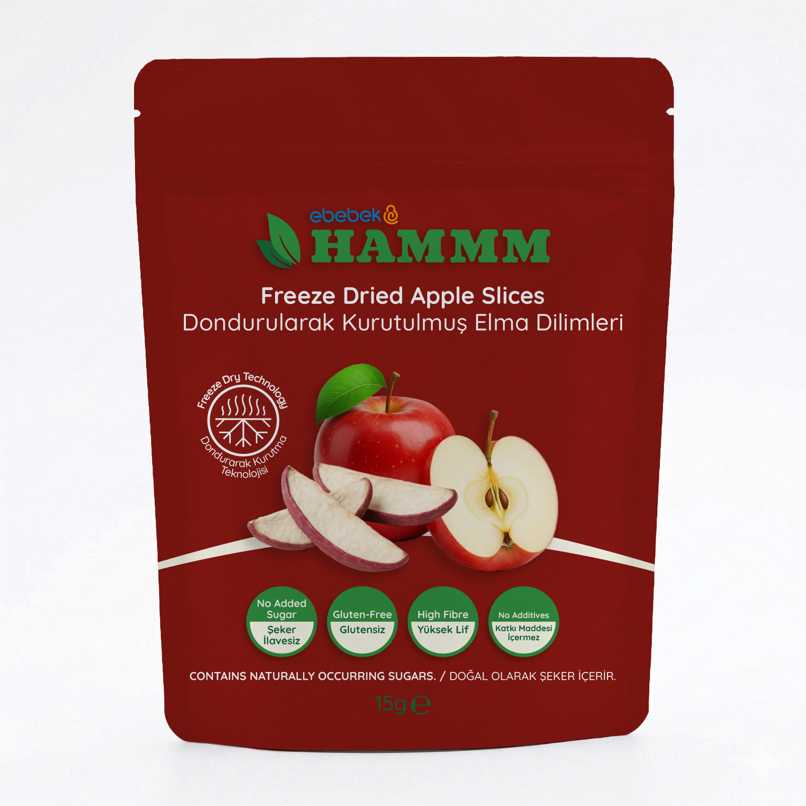 Freeze Dried Elma Dilimleri 15 gr