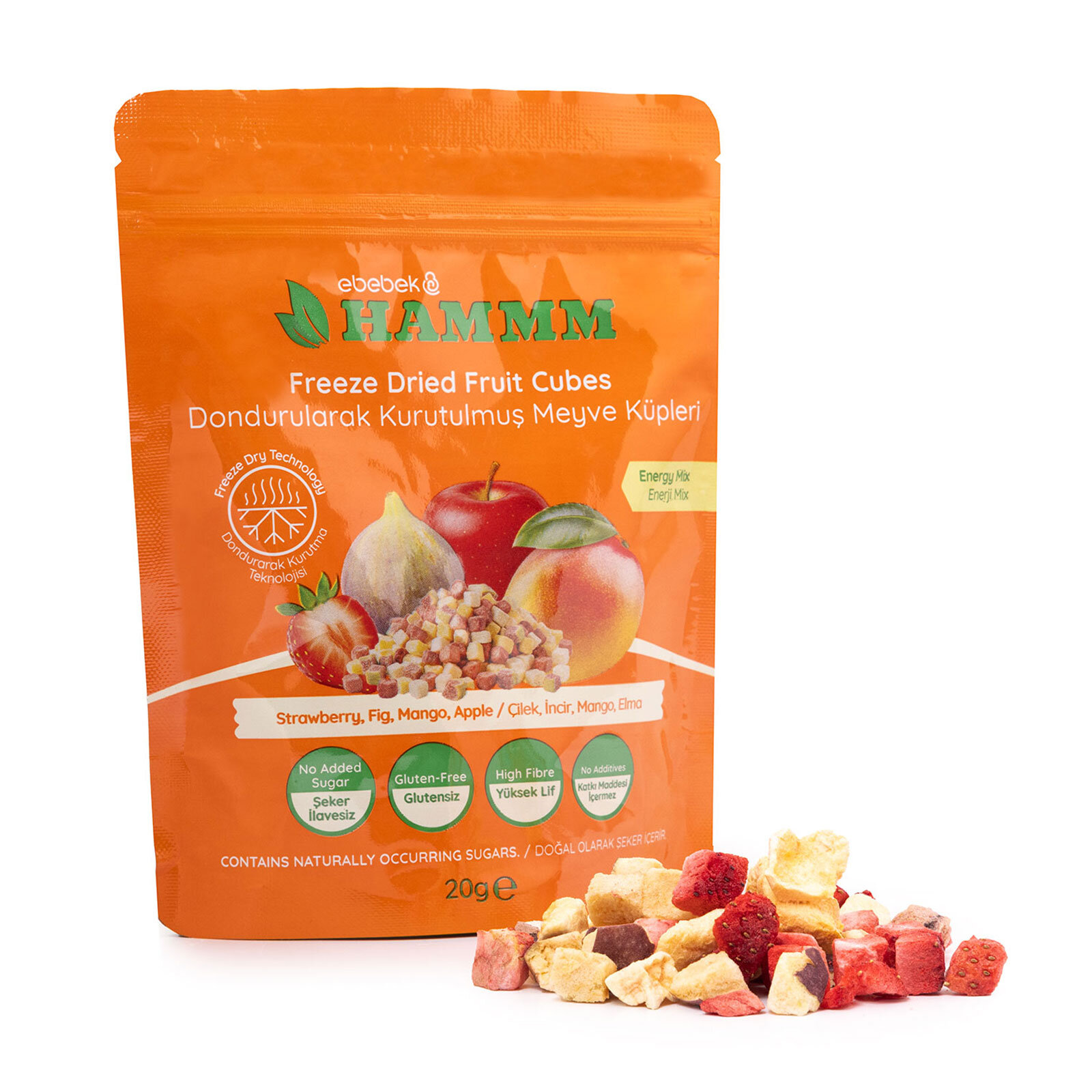 Freeze Dried Energy Mix İncir Çilek Mango Elma 20 gr