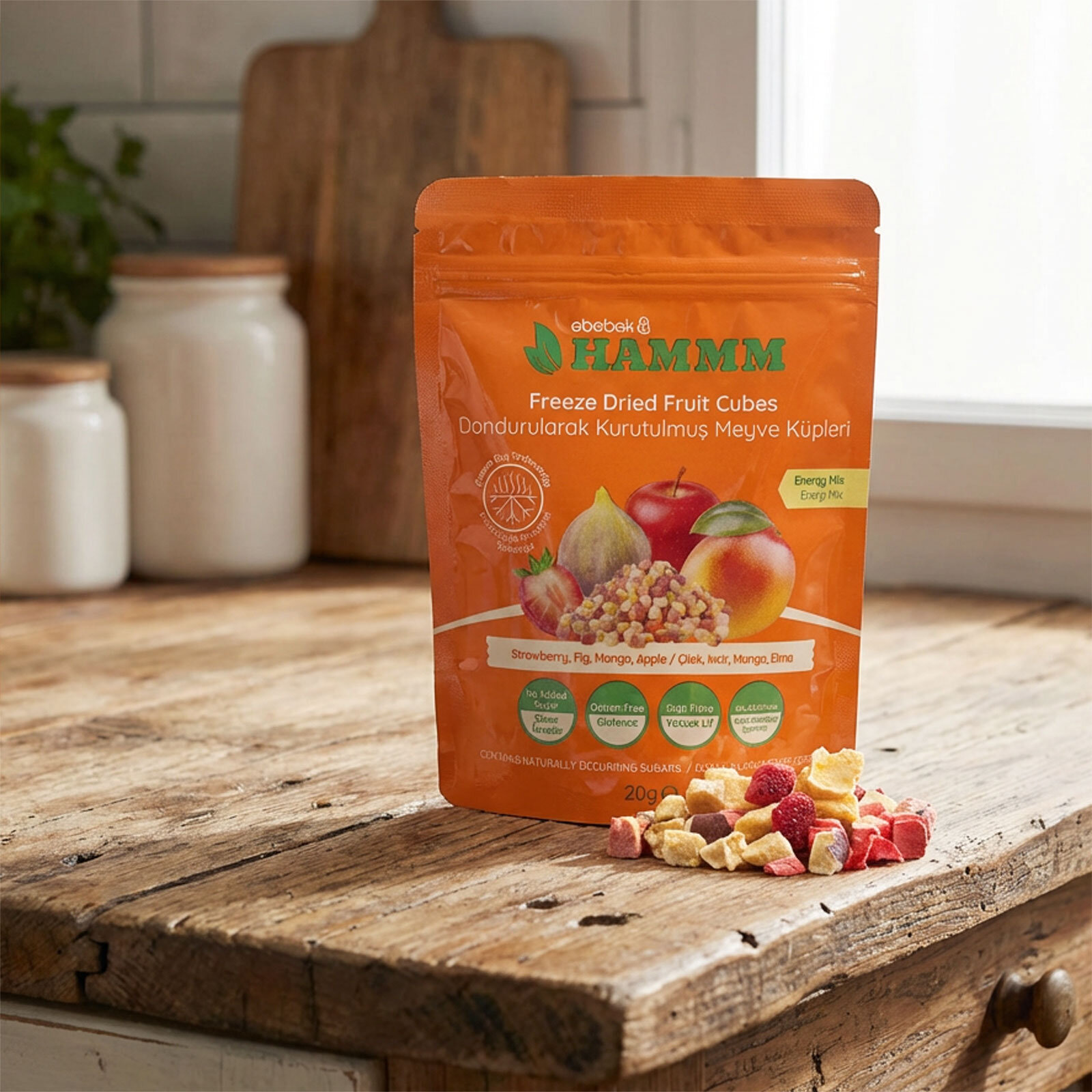 Freeze Dried Energy Mix İncir Çilek Mango Elma 20 gr