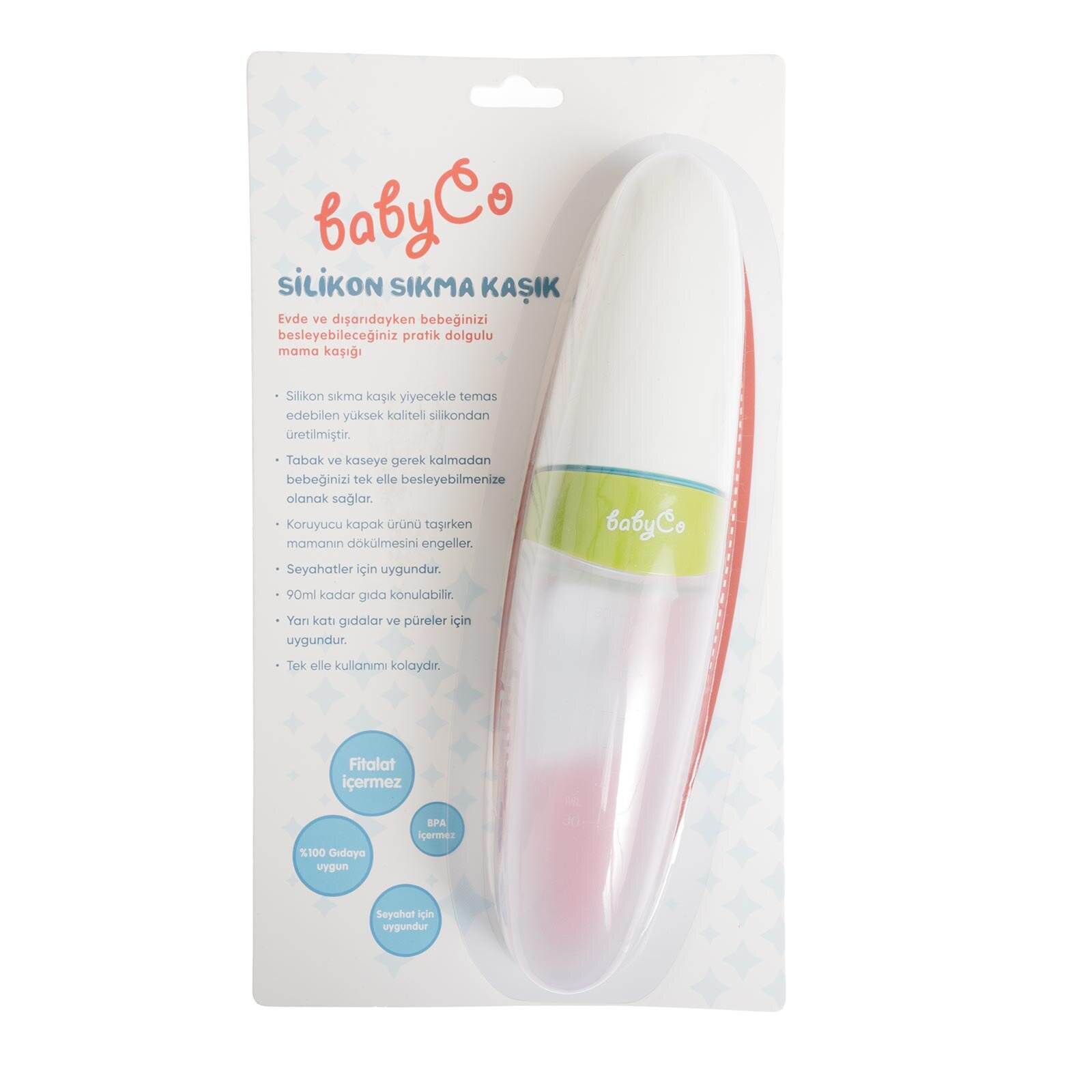 baby co Sıkma Silikon Mama Kaşığı