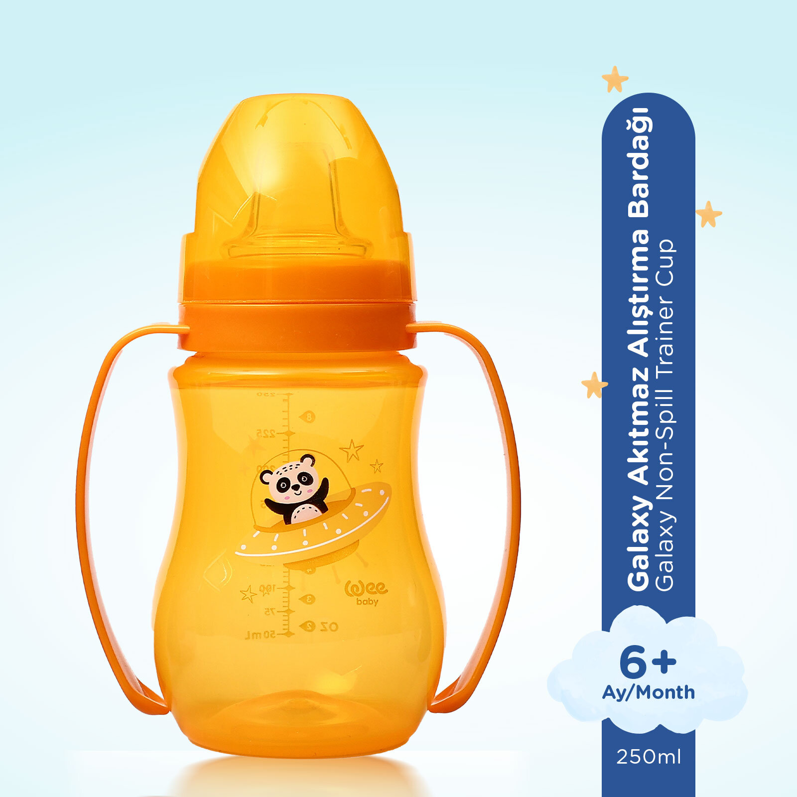 Galaxy Akıtmaz Alıştırma Bardağı 250ml Galaxy Akıtmaz Alıştırma Bardağı 250ml