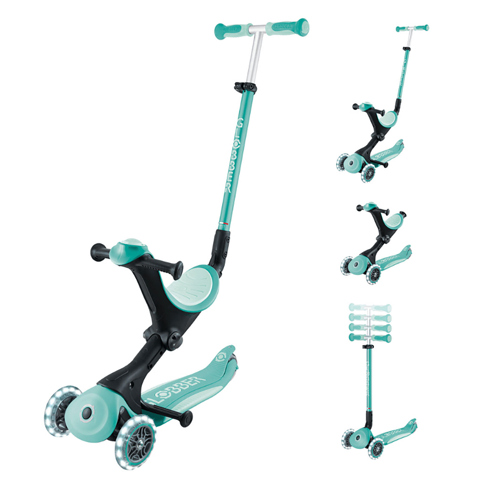 Go Up Deluxe Işıklı Scooter-Mint Yeşili