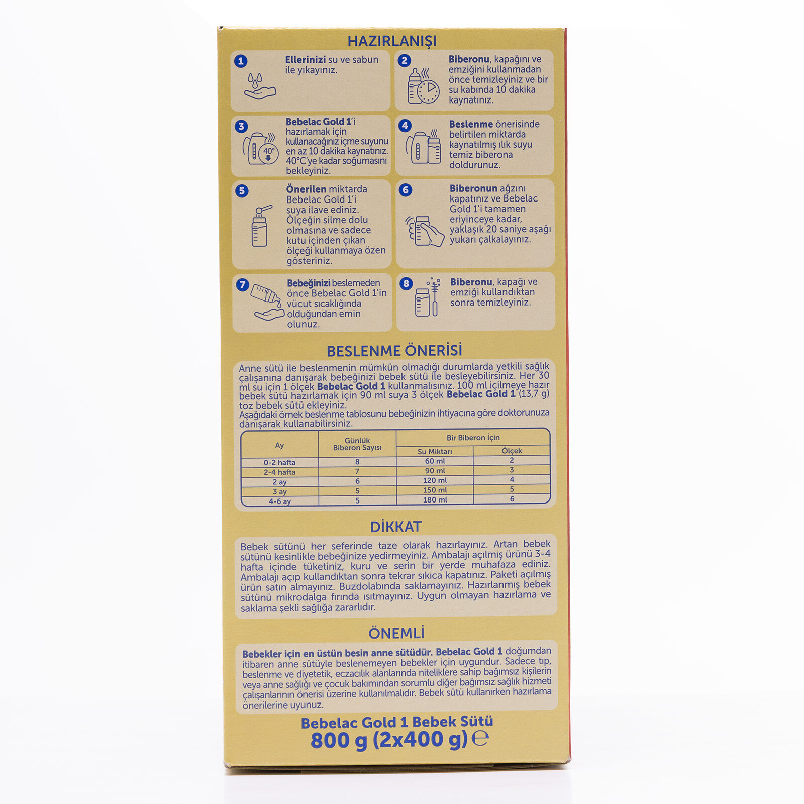 1 Bebek Sütü 800 gr 0-6 Ay