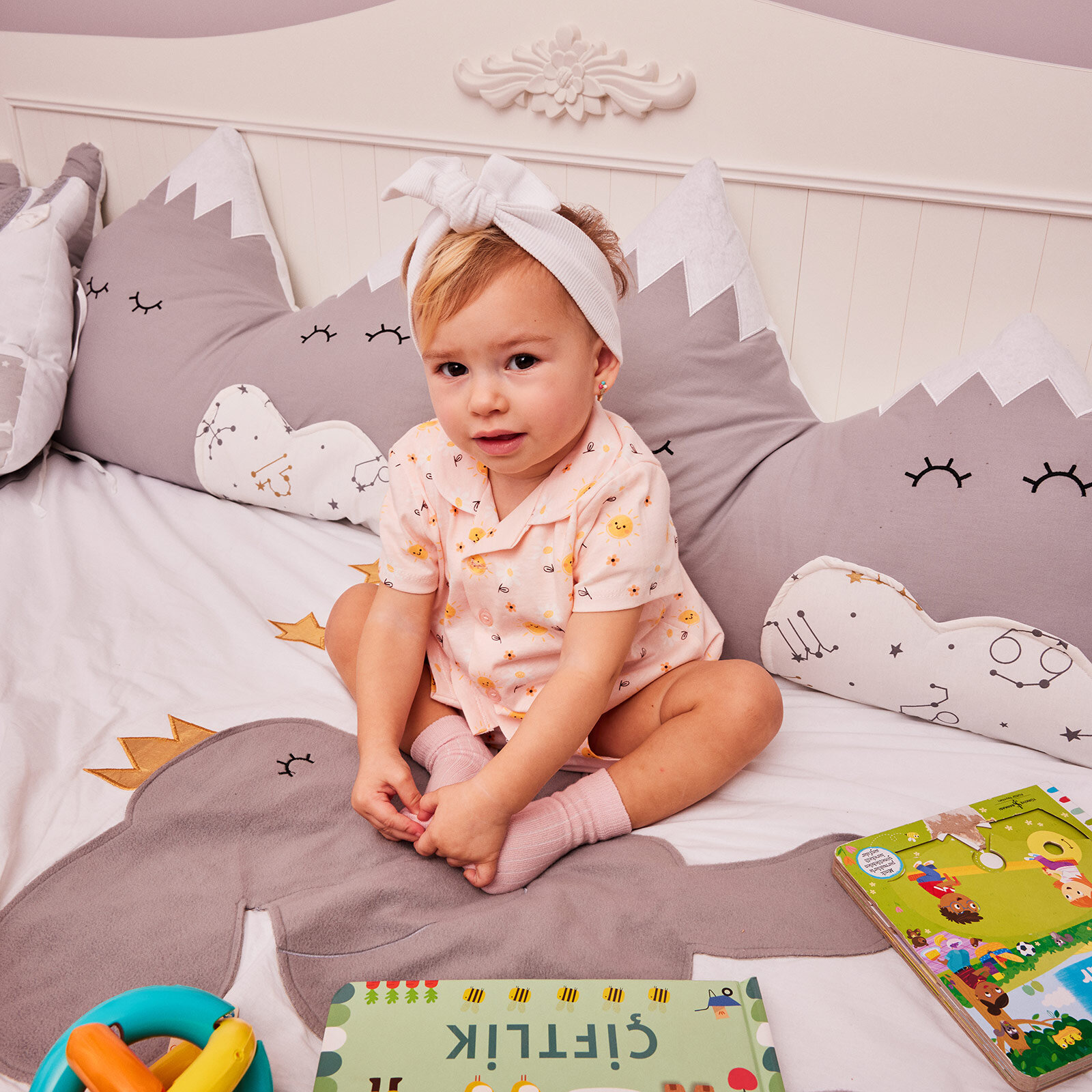 Gömlek Yaka Güneş Desenli Kısa Kol Pijama Takımı