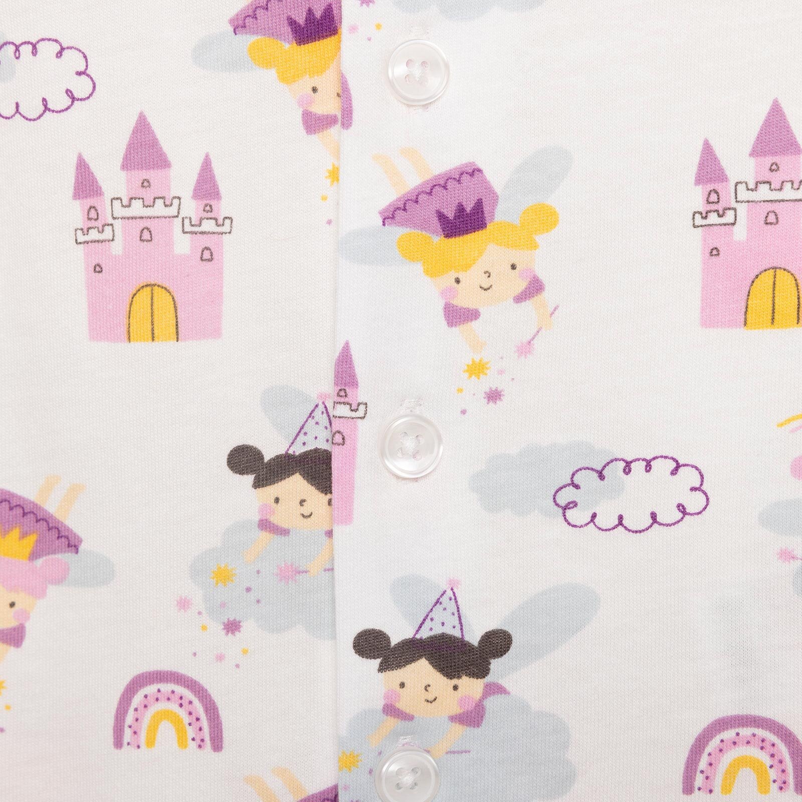 Gömlek Yaka Peri Desenli Kısa Kol Pijama Takımı Gömlek Yaka Peri Desenli Kısa Kol Pijama Takımı