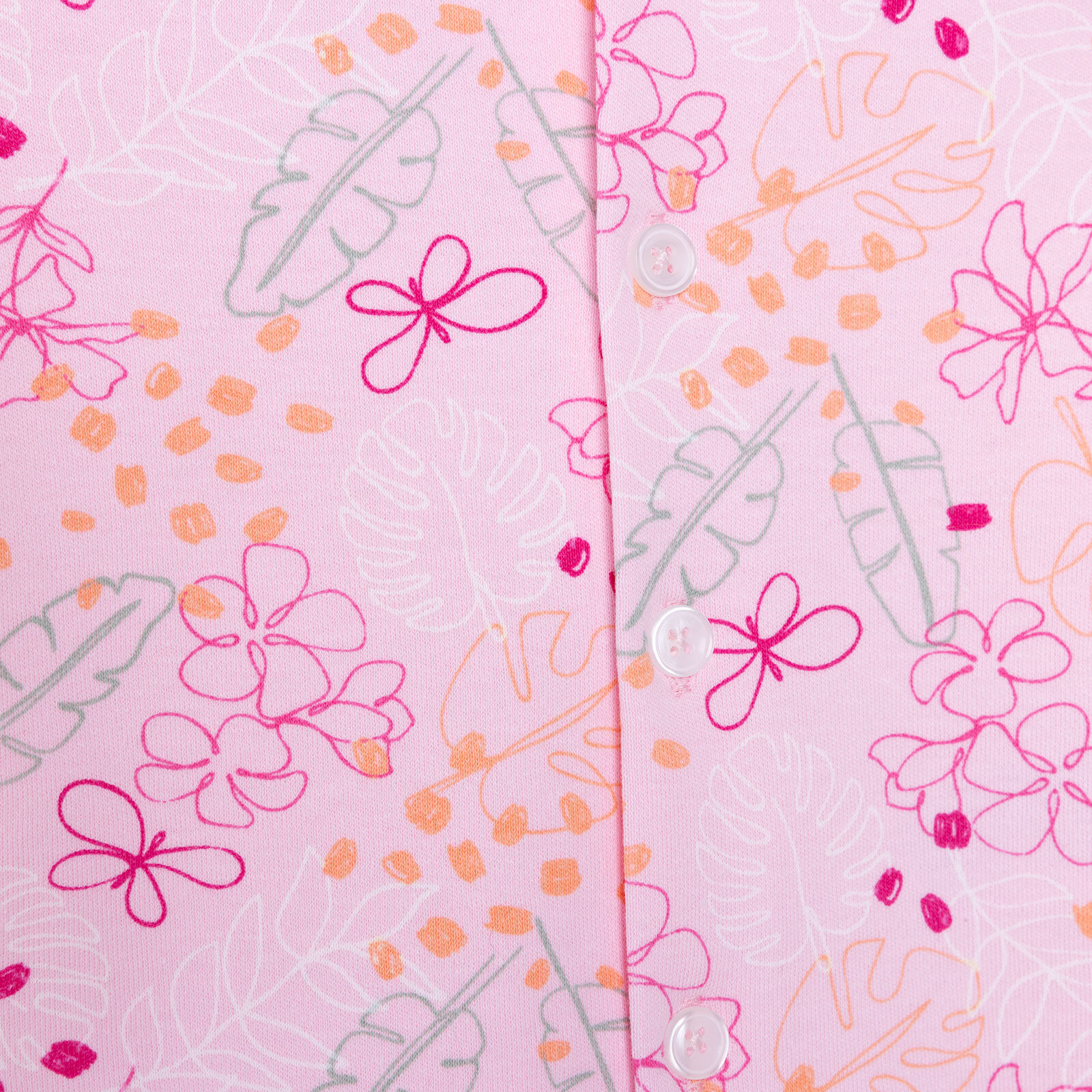 Gömlek Yaka Yaprak Desenli Kız Bebek Pijama Takımı