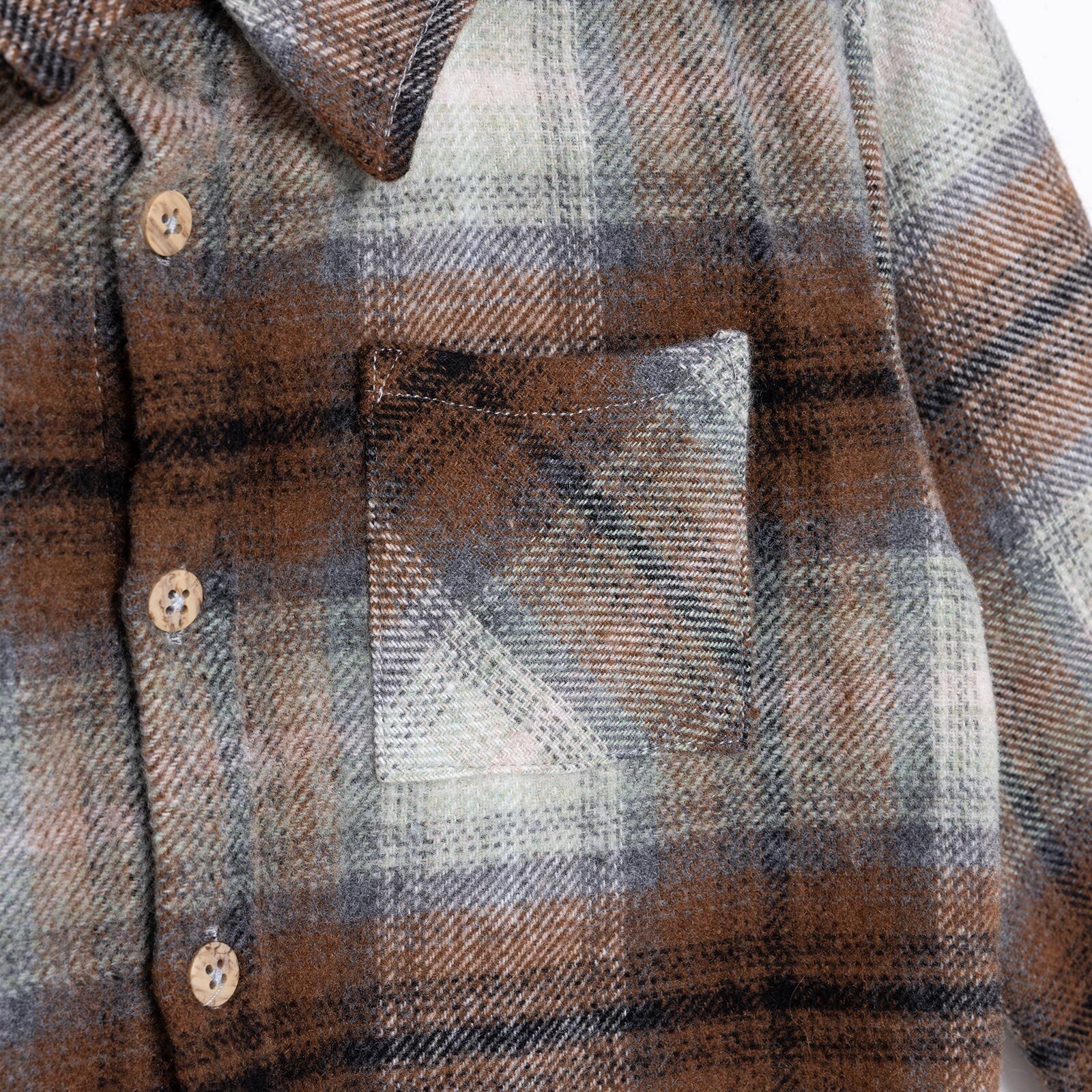 Erkek Bebek Gömlek Düğmeli Kapüşonlu Yaka Uzun Kol Erkek Bebek Gömlek Düğmeli Kapüşonlu Yaka Uzun Kol