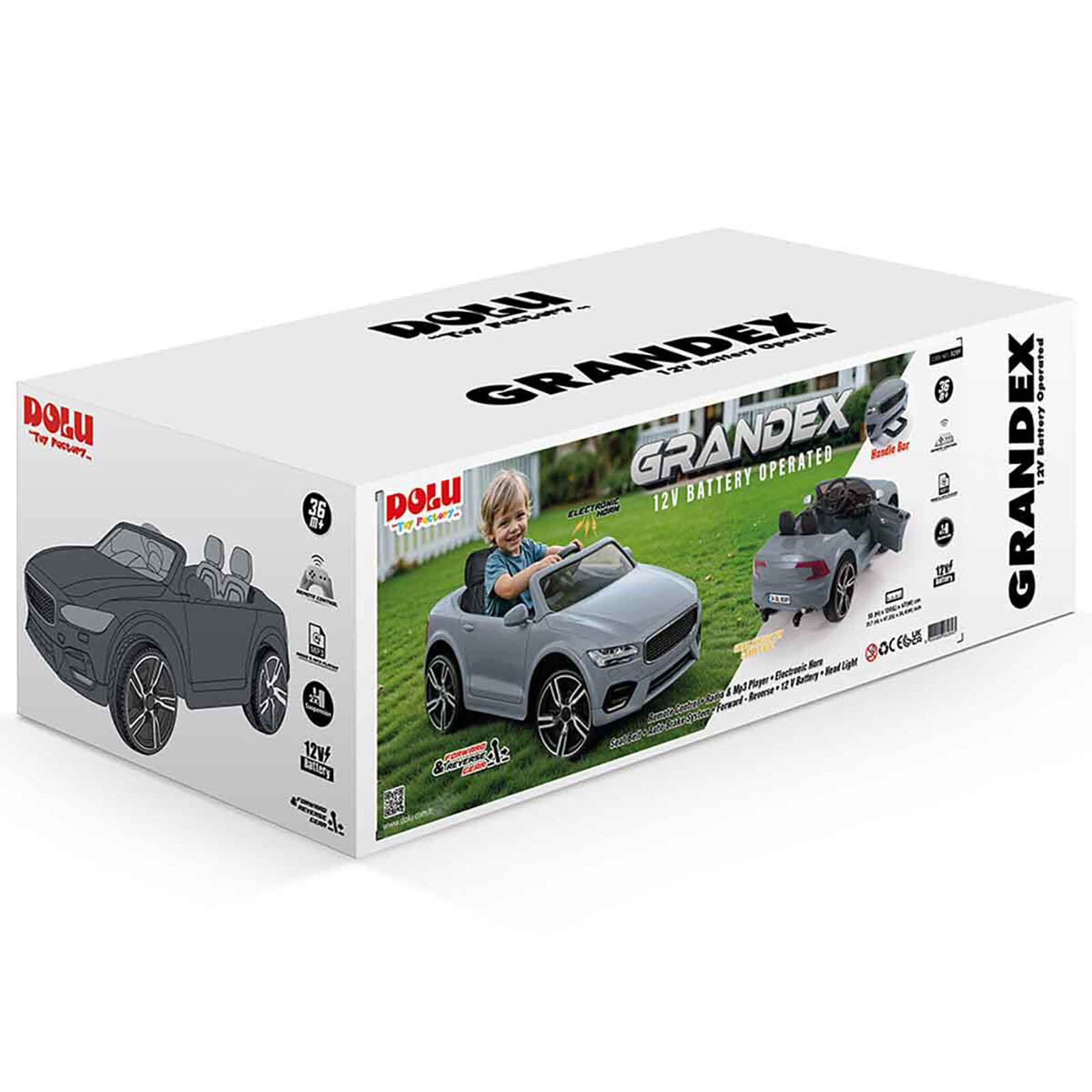 Grandex 12 V Kumandalı Gri