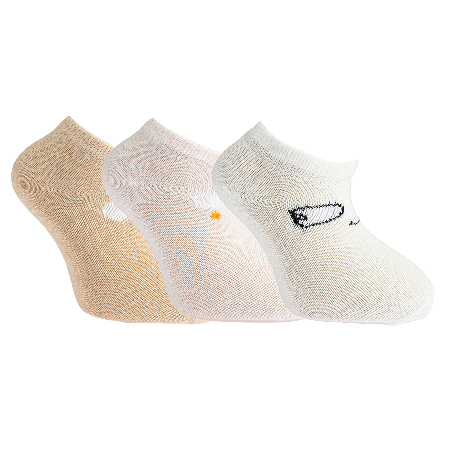 Gülücük Desenli 3'lü Bilek Çorap Kız Bebek