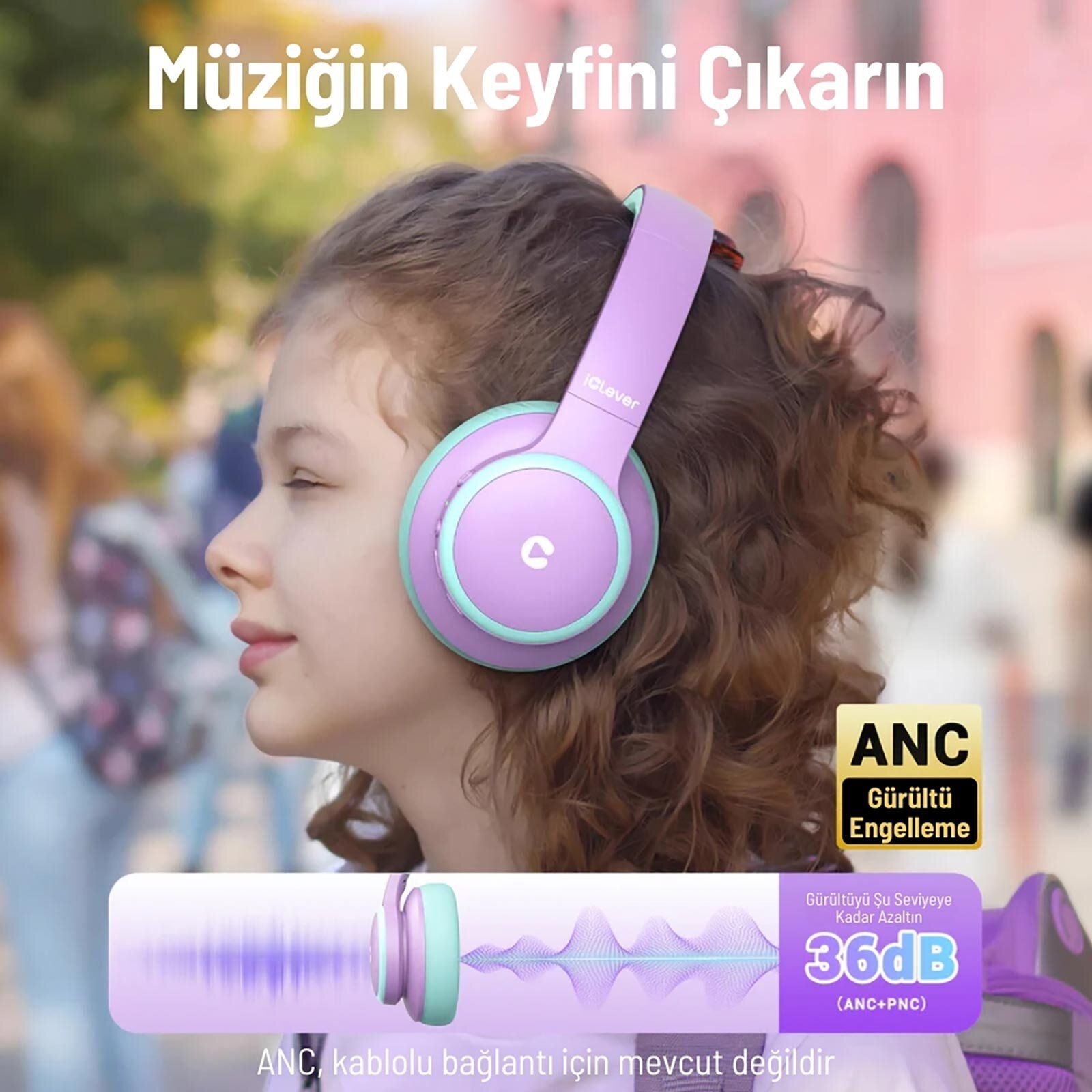 Gürültü Önleyici Ses Sınırlı 60 Saat Oynatma Süreli Bluetooth Çocuk Kulaklığı Lila - BTH Gürültü Önleyici Ses Sınırlı 60 Saat Oynatma Süreli Bluetooth Çocuk Kulaklığı Lila - BTH