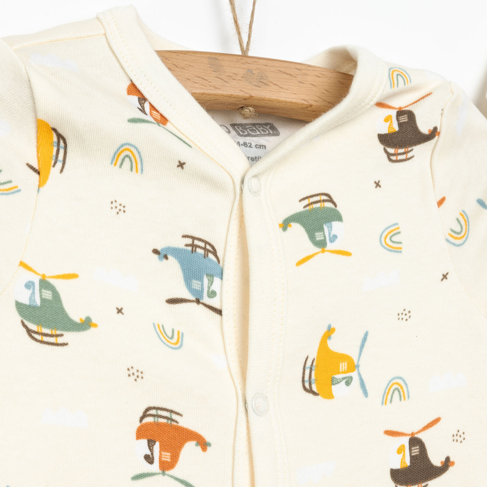 Erkek Bebek Yenidoğan Tulum Body Şapka Set İnterlok Fermuarlı Zıbın Bisiklet Yaka Uzun Kol