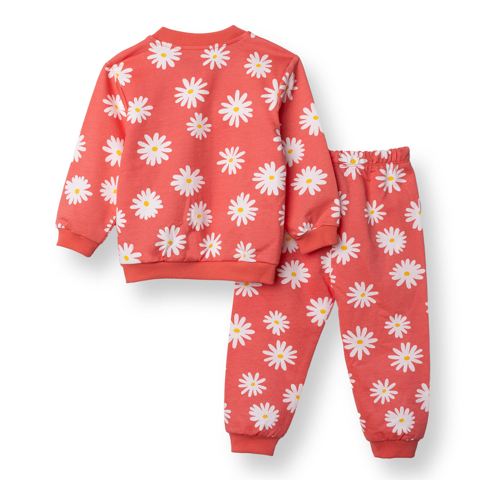 Kız Bebek Eşofman Takımı Bisiklet Yaka Uzun Kol Reçme Paça