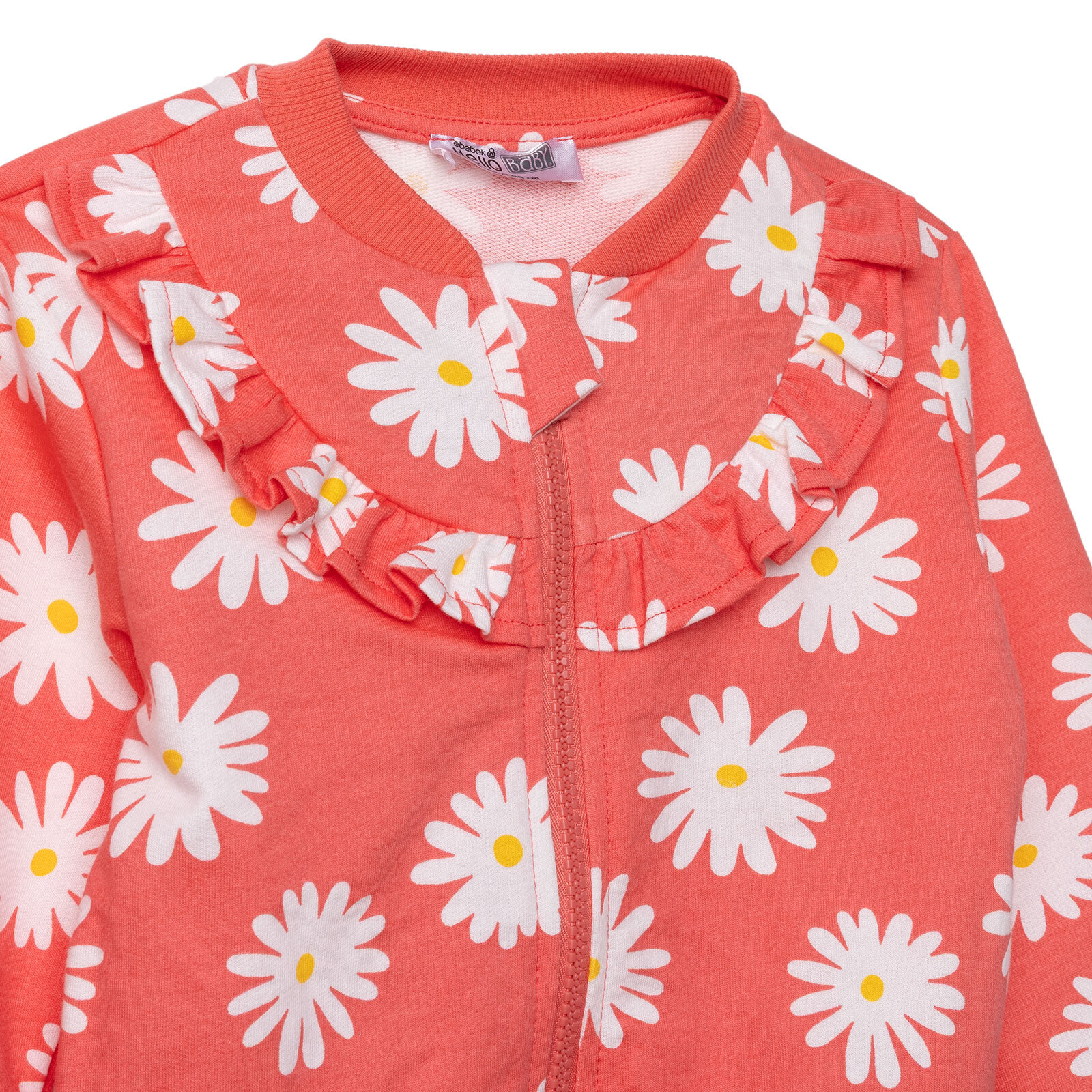 Kız Bebek Eşofman Takımı Bisiklet Yaka Uzun Kol Reçme Paça