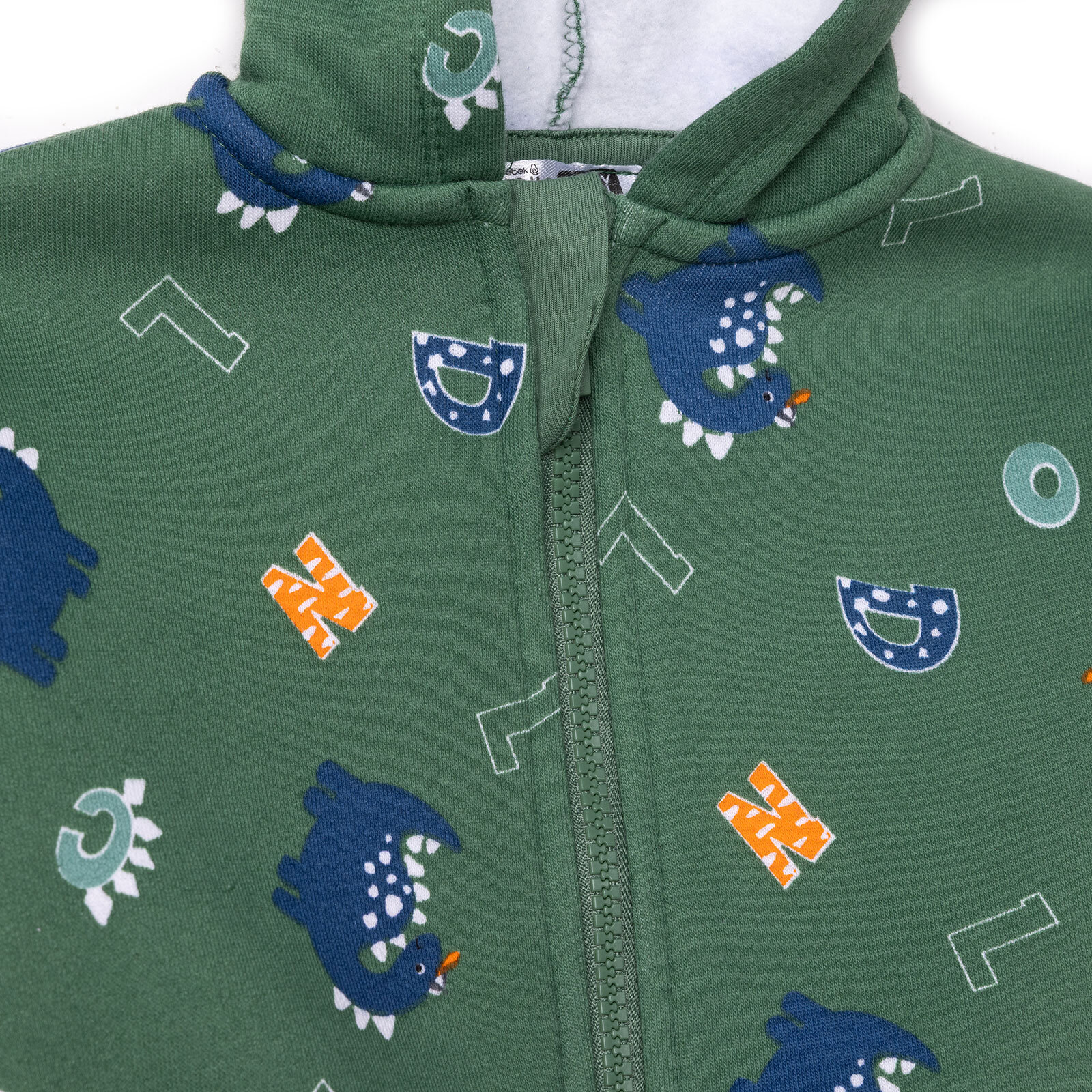 Erkek Bebek Kapüşonlu Hırka Fermuarlı Uzun Kol