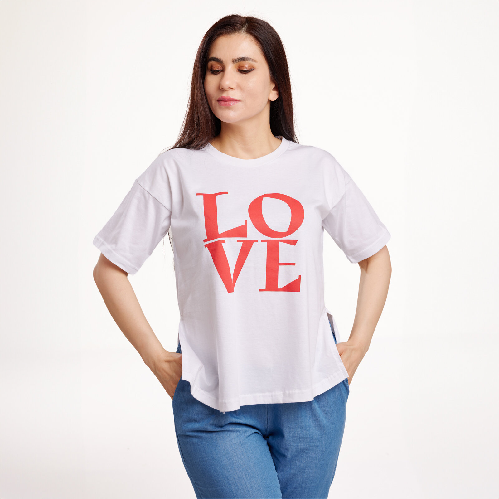 Hamile Love Baskılı Kısa Kol Tshirt Anne Giyim