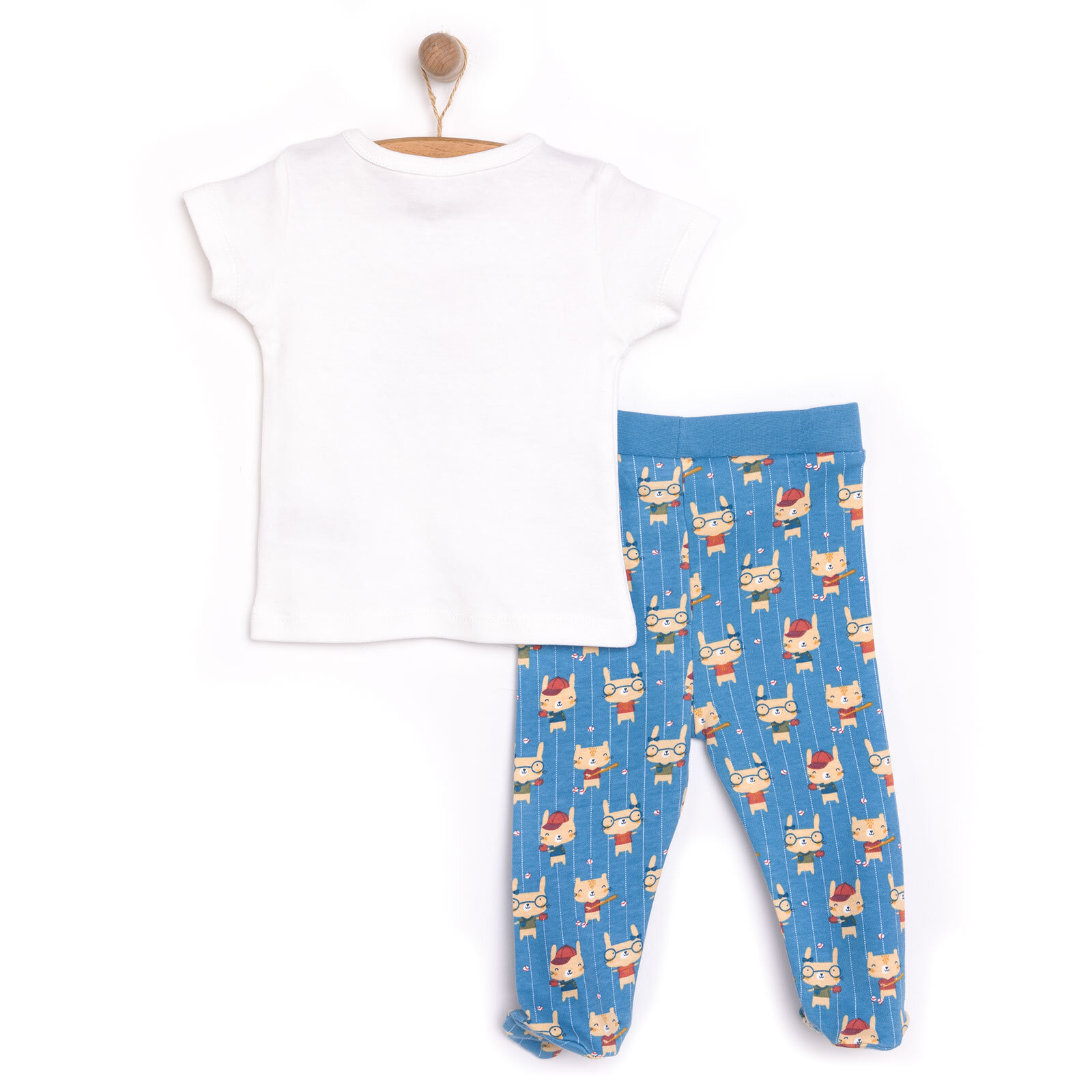 Hayvan Baskılı Yenidoğan Erkek Tshirt-Patikli Alt Erkek Bebek Hayvan Baskılı Yenidoğan Erkek Tshirt-Patikli Alt Erkek Bebek