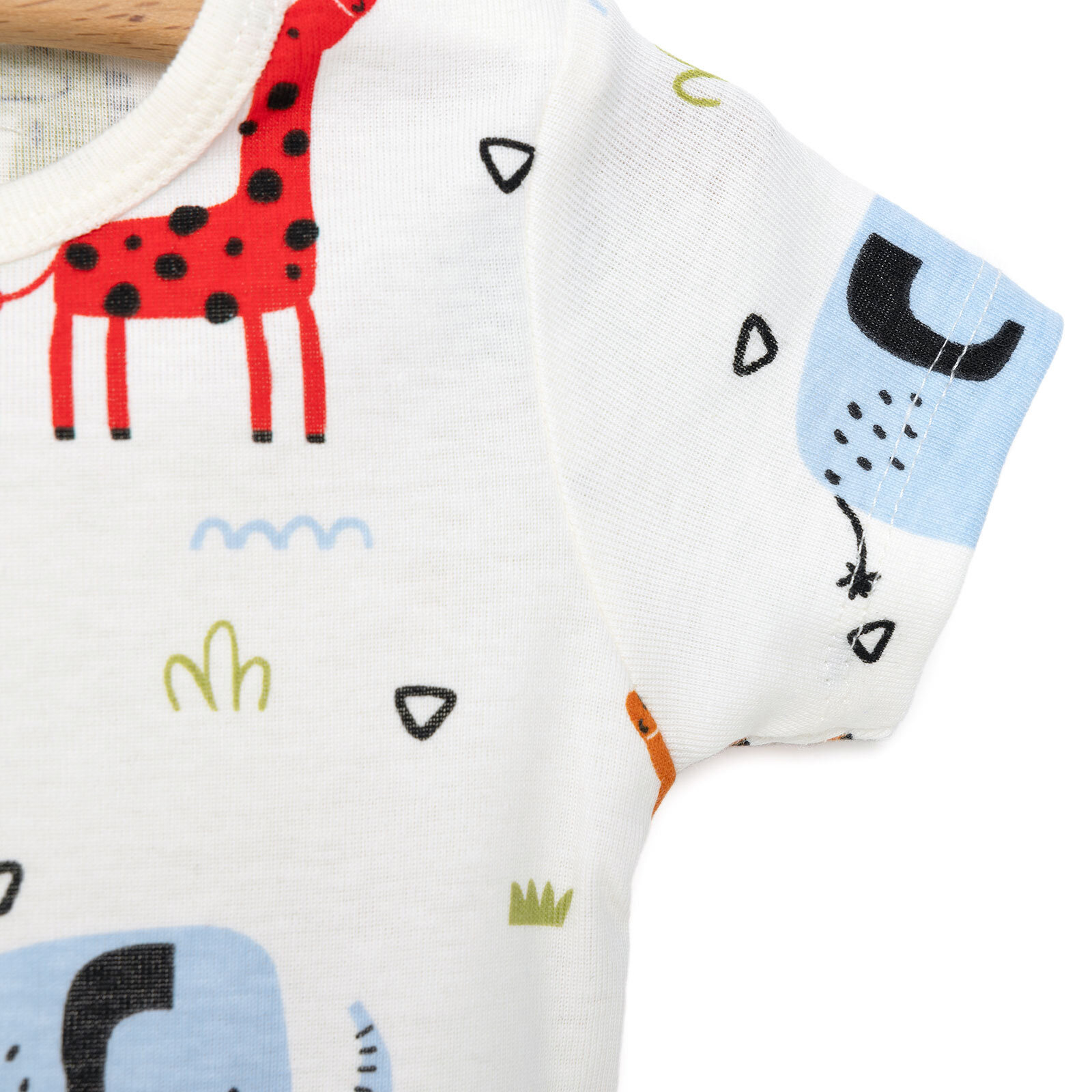 Hayvan Desenli Kısa Kol Body Erkek Bebek