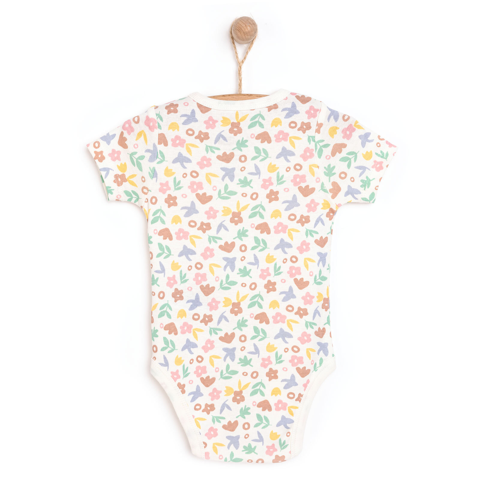 Hayvan Desenli Kısa Kol Body Kız Bebek