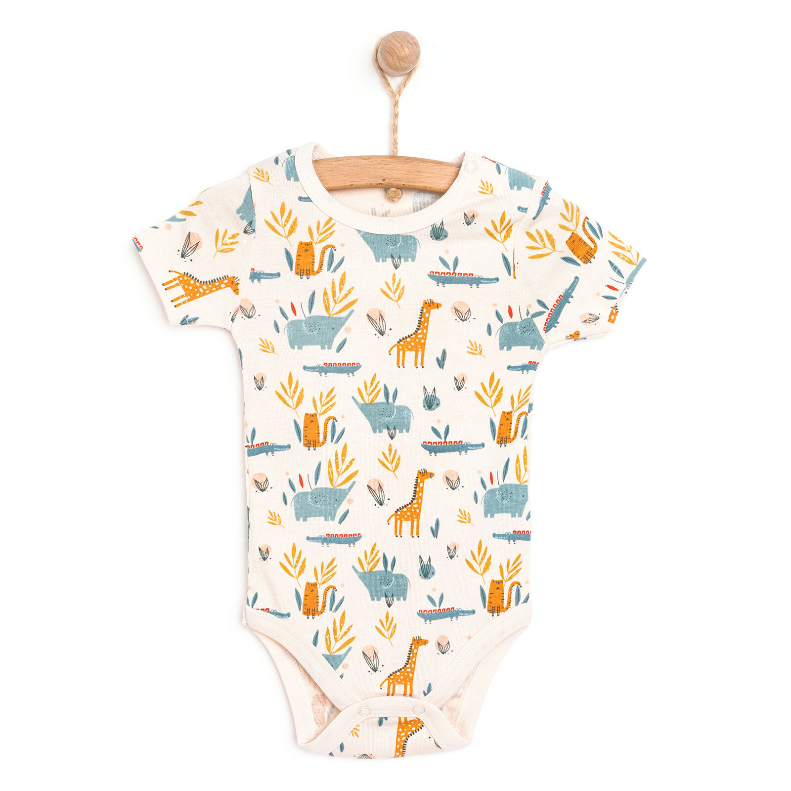 Hayvan Desenli Kısa Kol Body