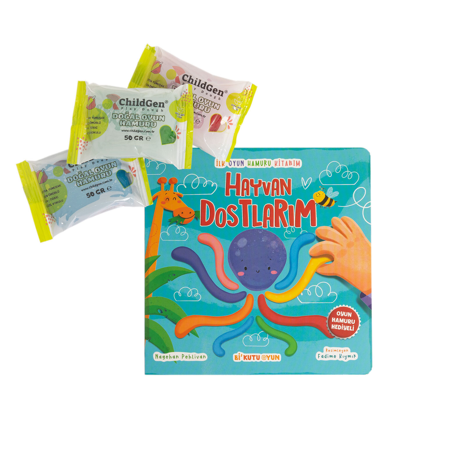Hayvan Dostlarım Aktivite kitabı ve 3x50gr Hamur Hediyeli