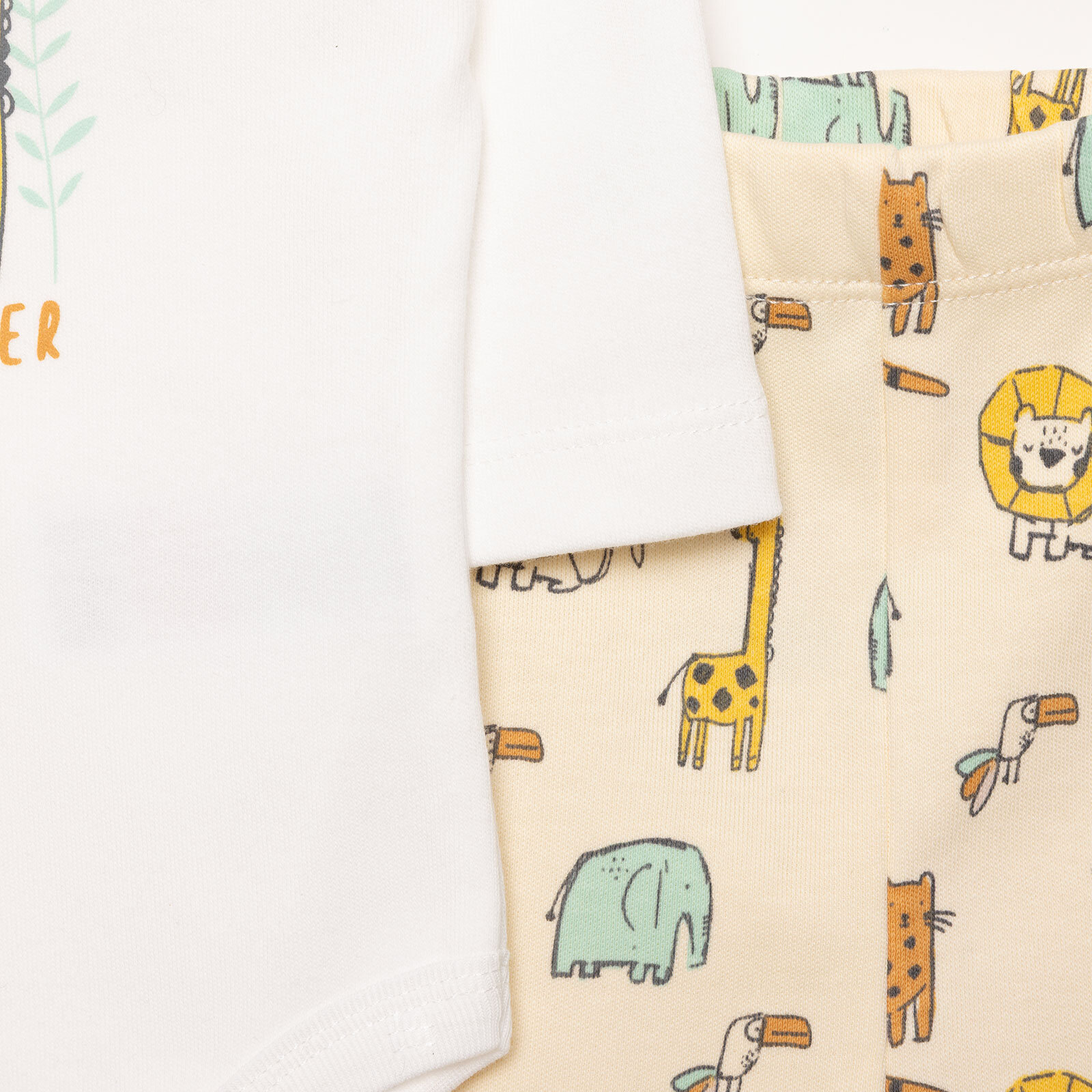 Hayvanlar Baskılı Yenidoğan Erkek Body-Patikli Alt-Şapka Erkek Bebek