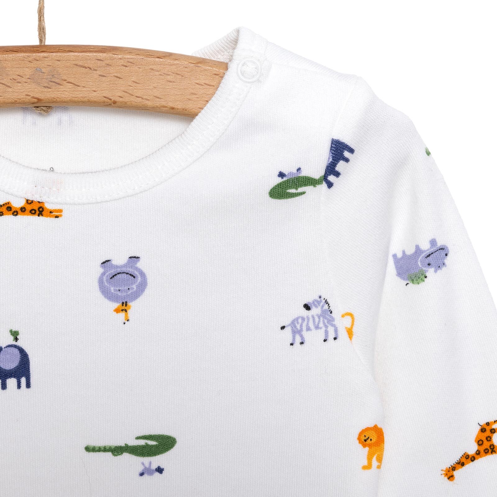 Hayvanlar  Baskılı Yenidoğan Erkek Body-Patiksiz Alt Erkek Bebek