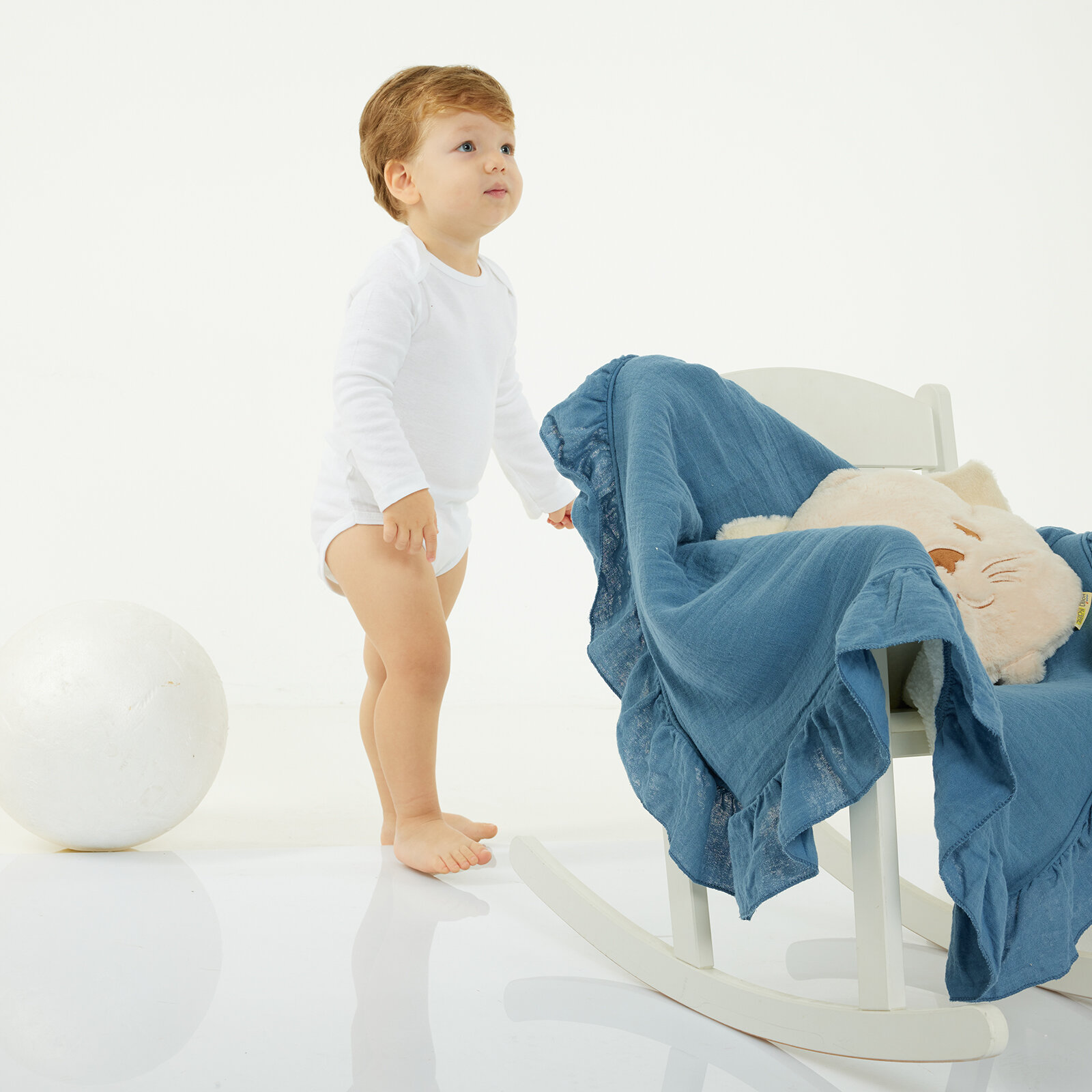 Unisex 5'li Uzun Kollu Body Ribana Kumaş Çıtçıtlı Zıbın Zarf Yaka Uzun Kollu Beyaz