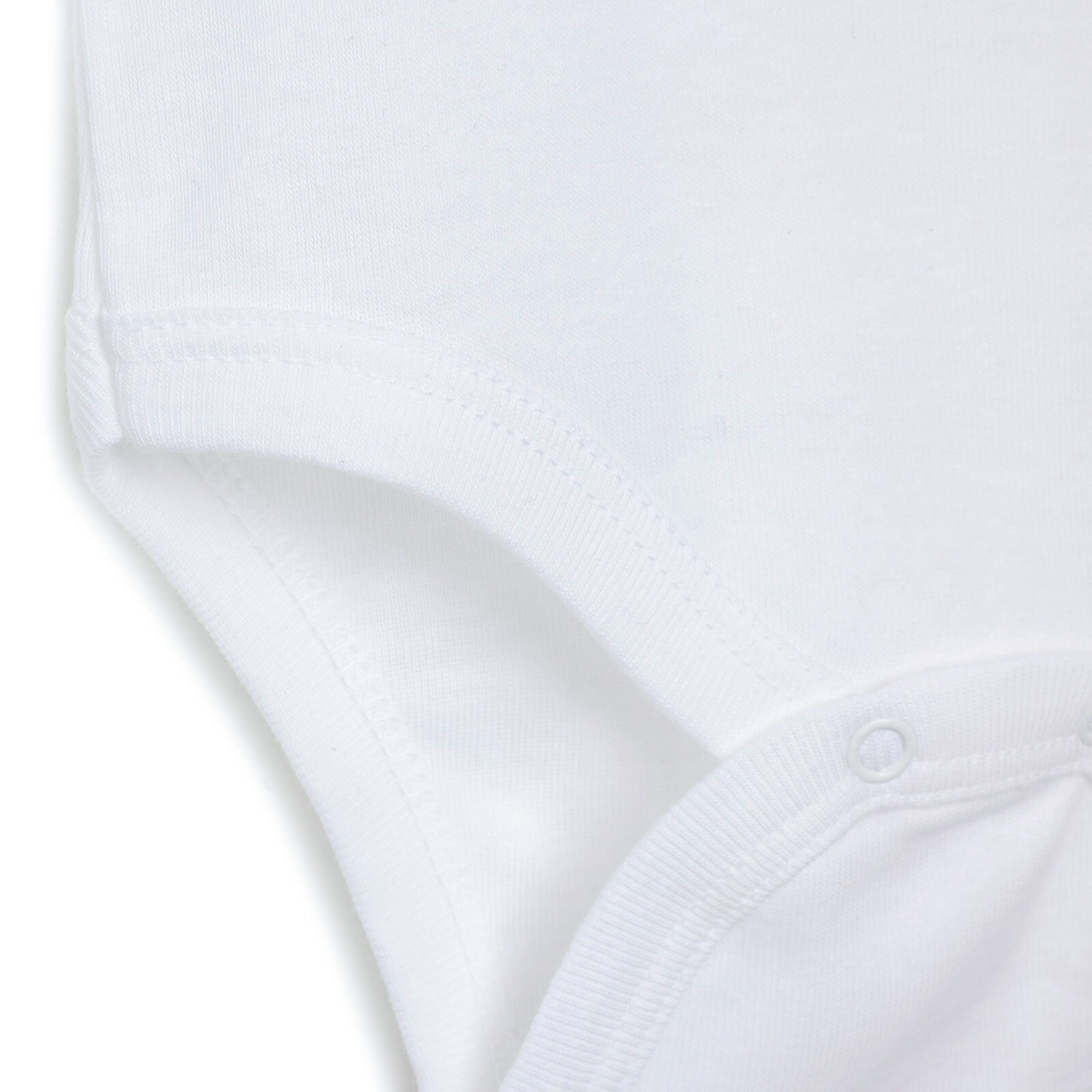 Unisex 5'li Uzun Kollu Body Ribana Kumaş Çıtçıtlı Zıbın Zarf Yaka Uzun Kollu Beyaz