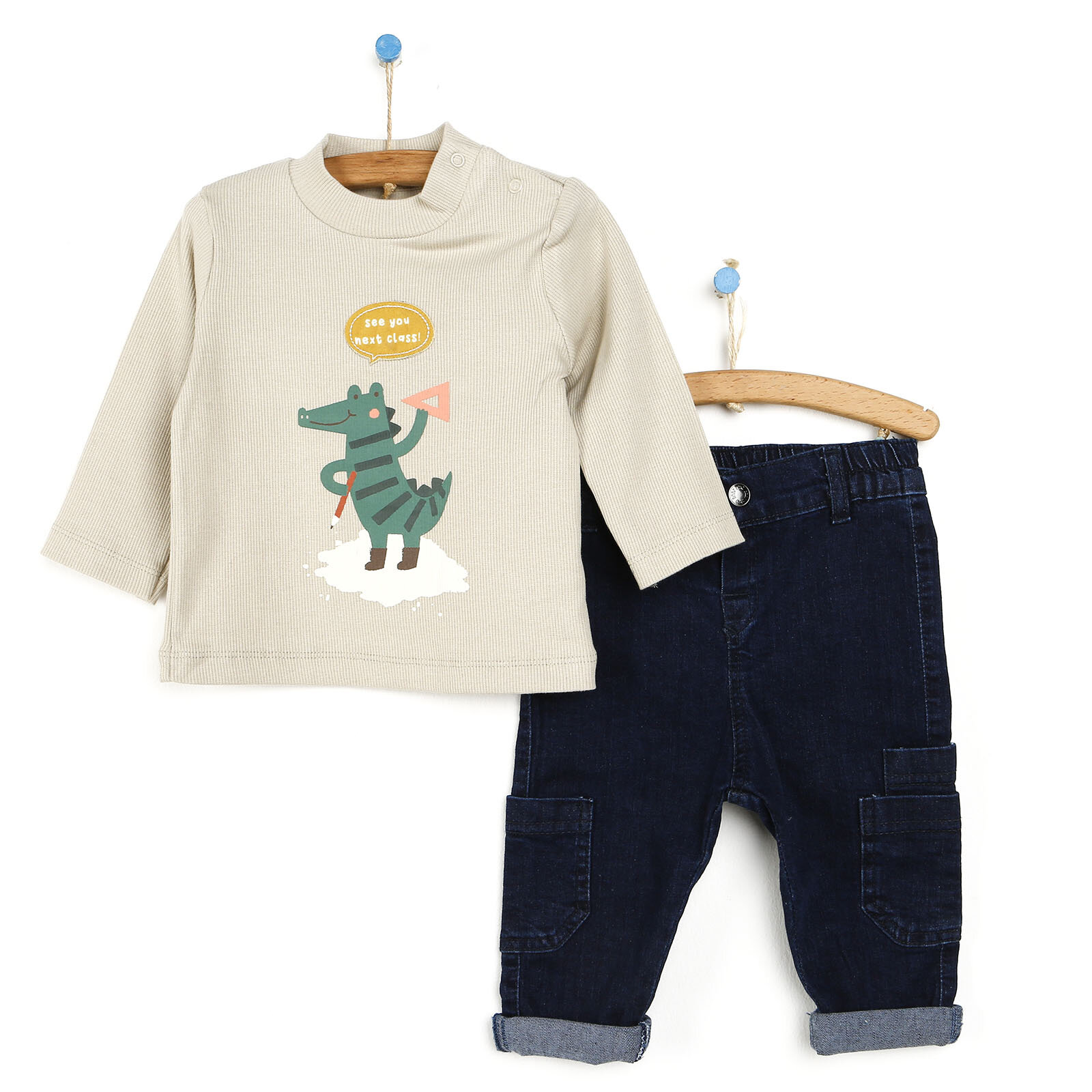 Back To School Tema Erkek Bebek  Gömlek-Pantolon-Sweatshirt