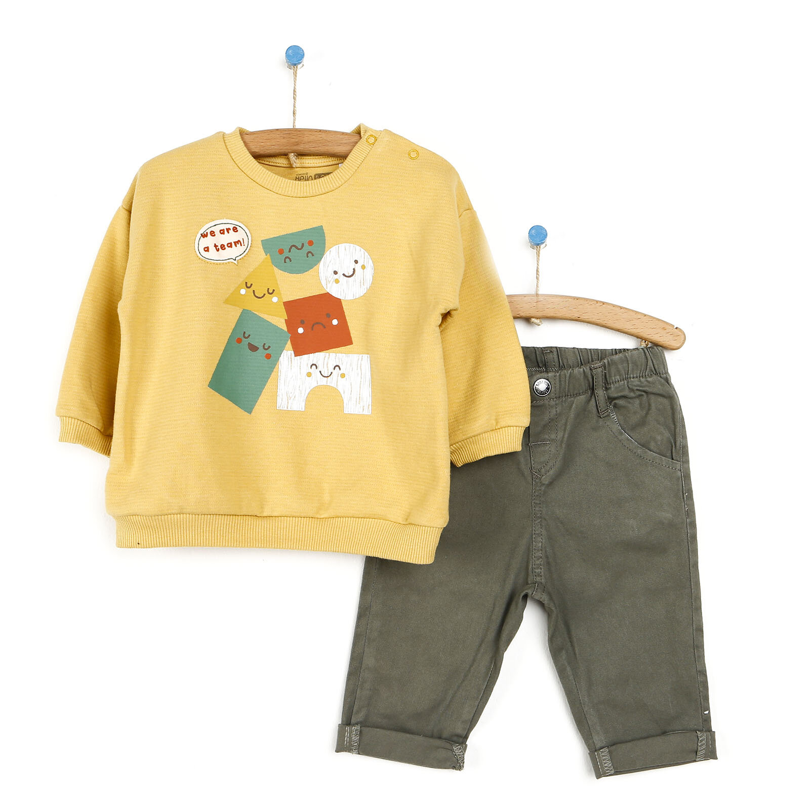 Back To School Tema Erkek Bebek Gömlek-Pantolon-Sweatshirt