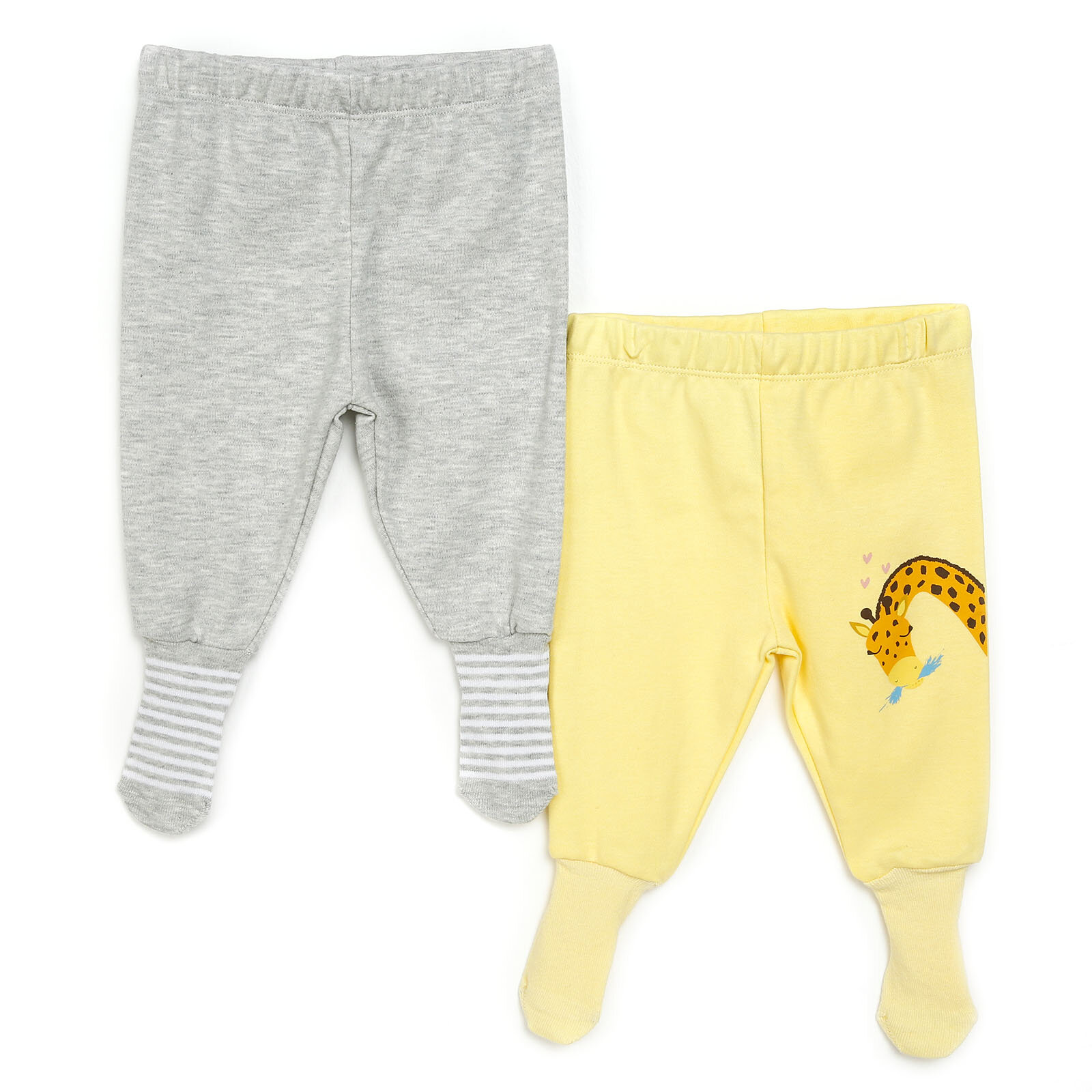Basic Kız Bebek 2li Çoraplı Pijama Pantolon
