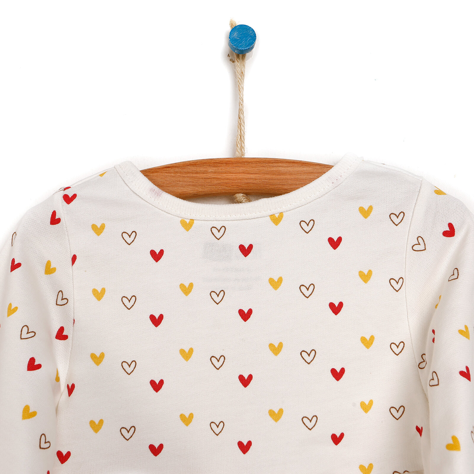 Basic Kalp Desenli Kız Bebek Elbise