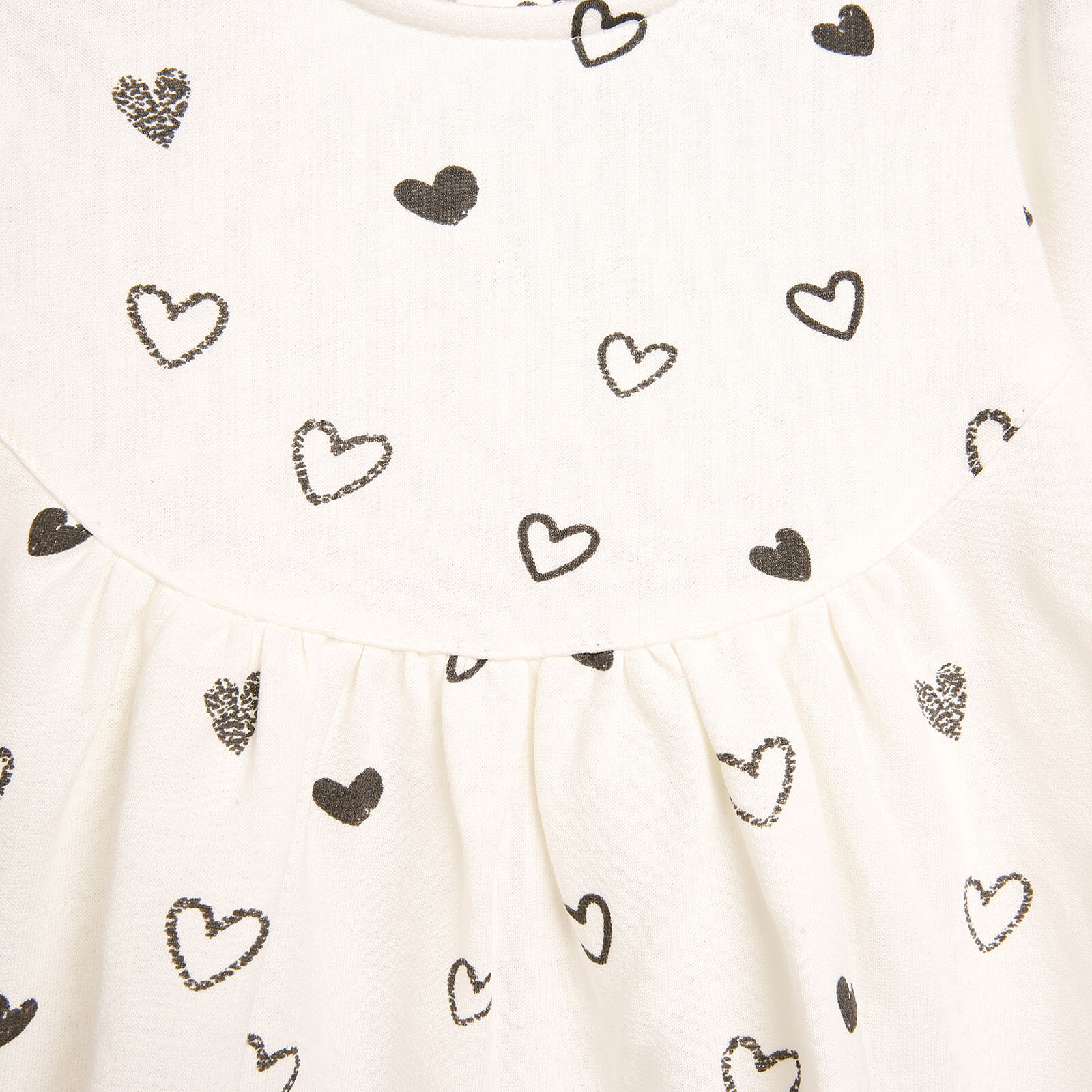 Basic Kız Bebek Kalp Desenli Elbise