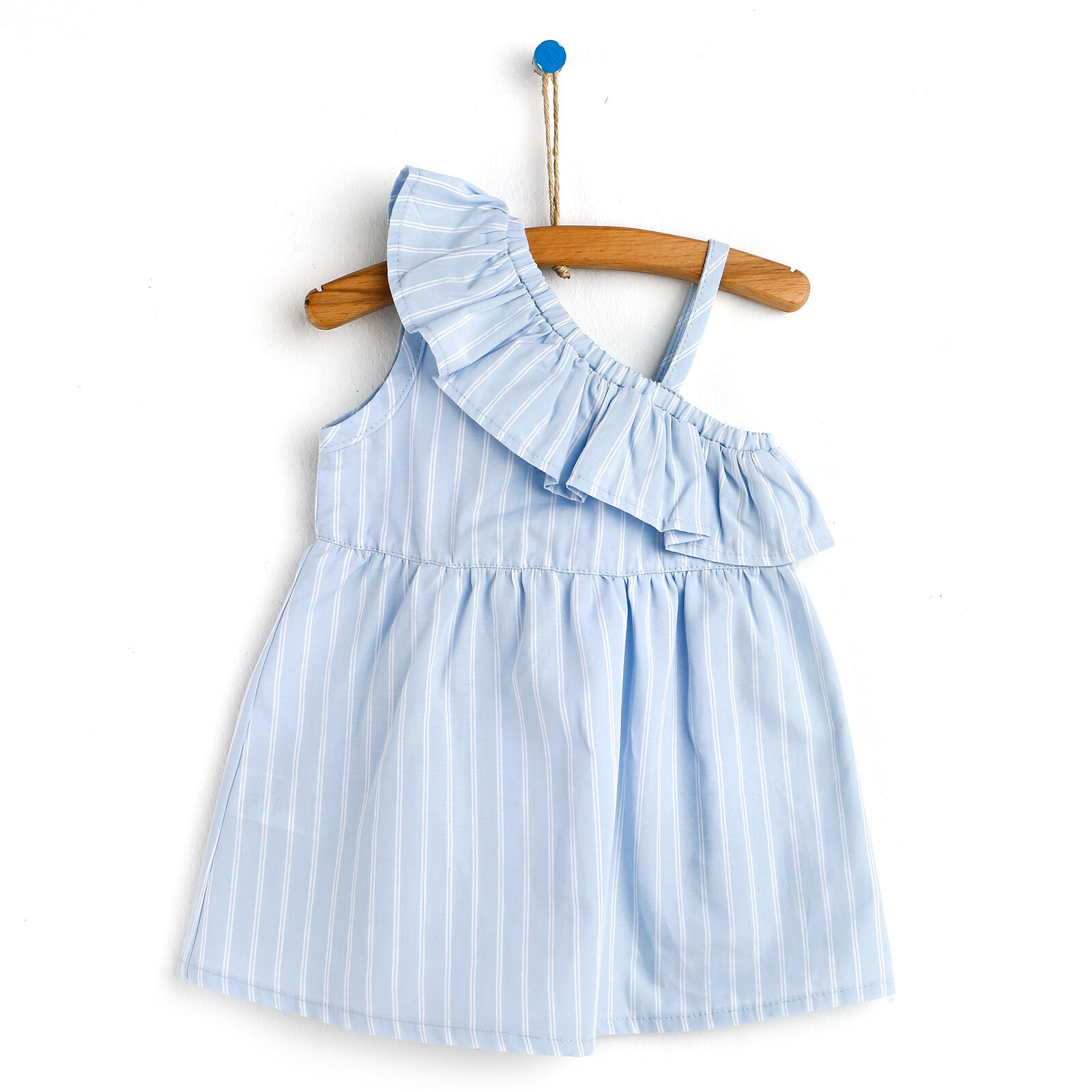 Basic Kız Bebek Mavi Elbise