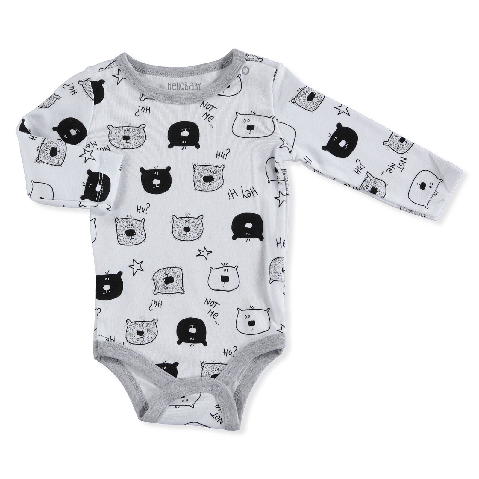 Bebek Baskılı Uzun Kol Body