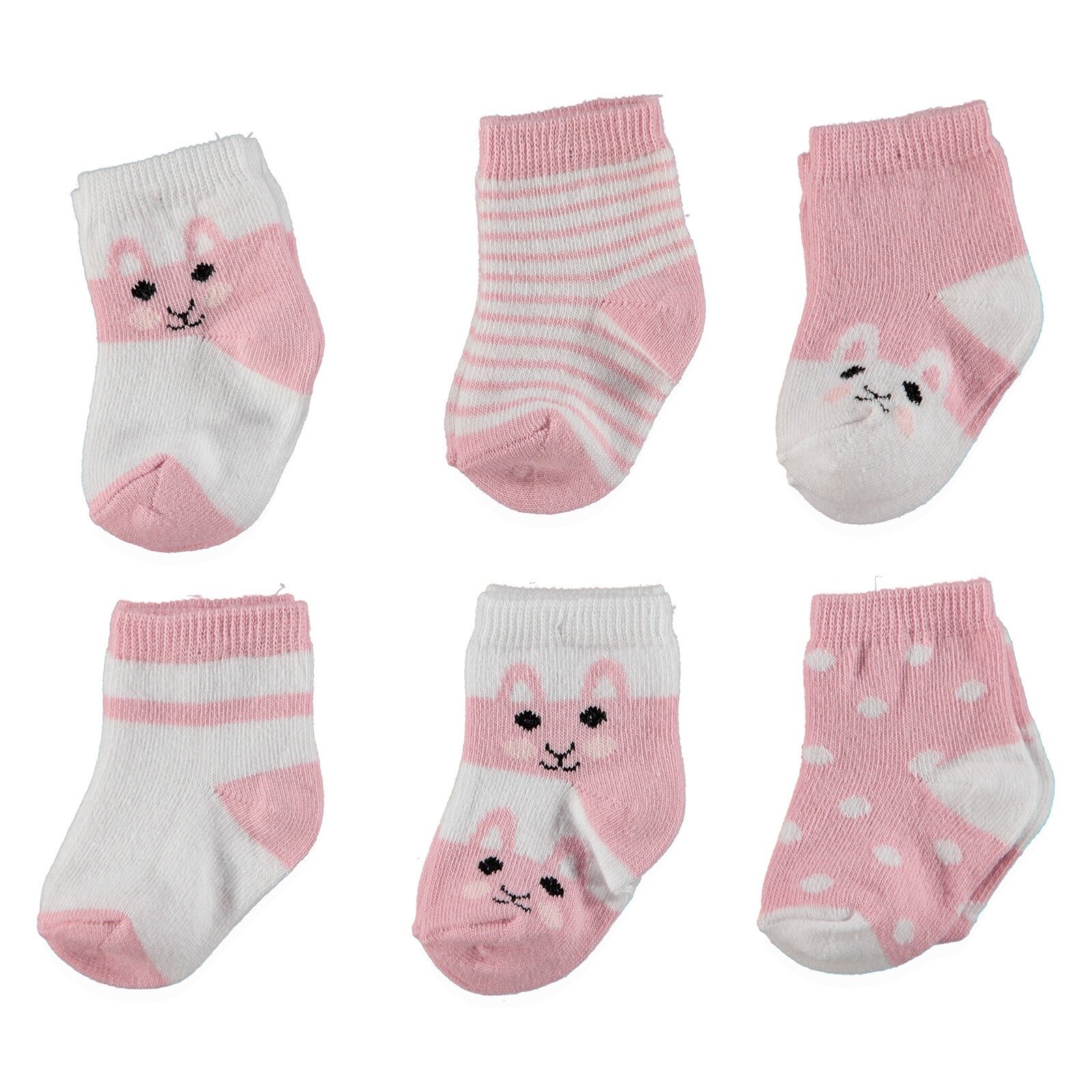 Bebek 6'Lı Soket Çorap - Pembe