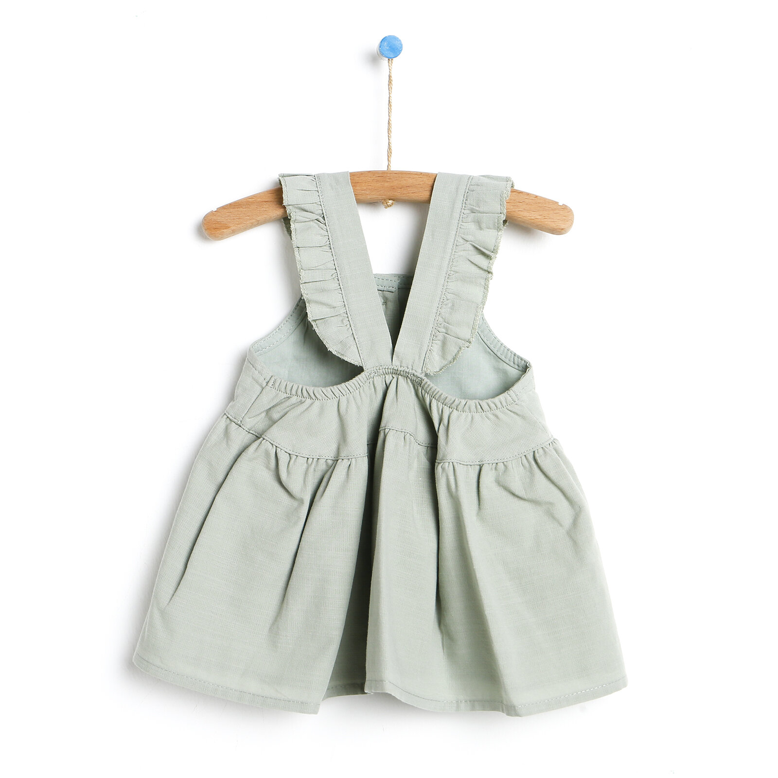 Sarmaşık Fırfır Askılı Kız Bebek Dokuma Elbise