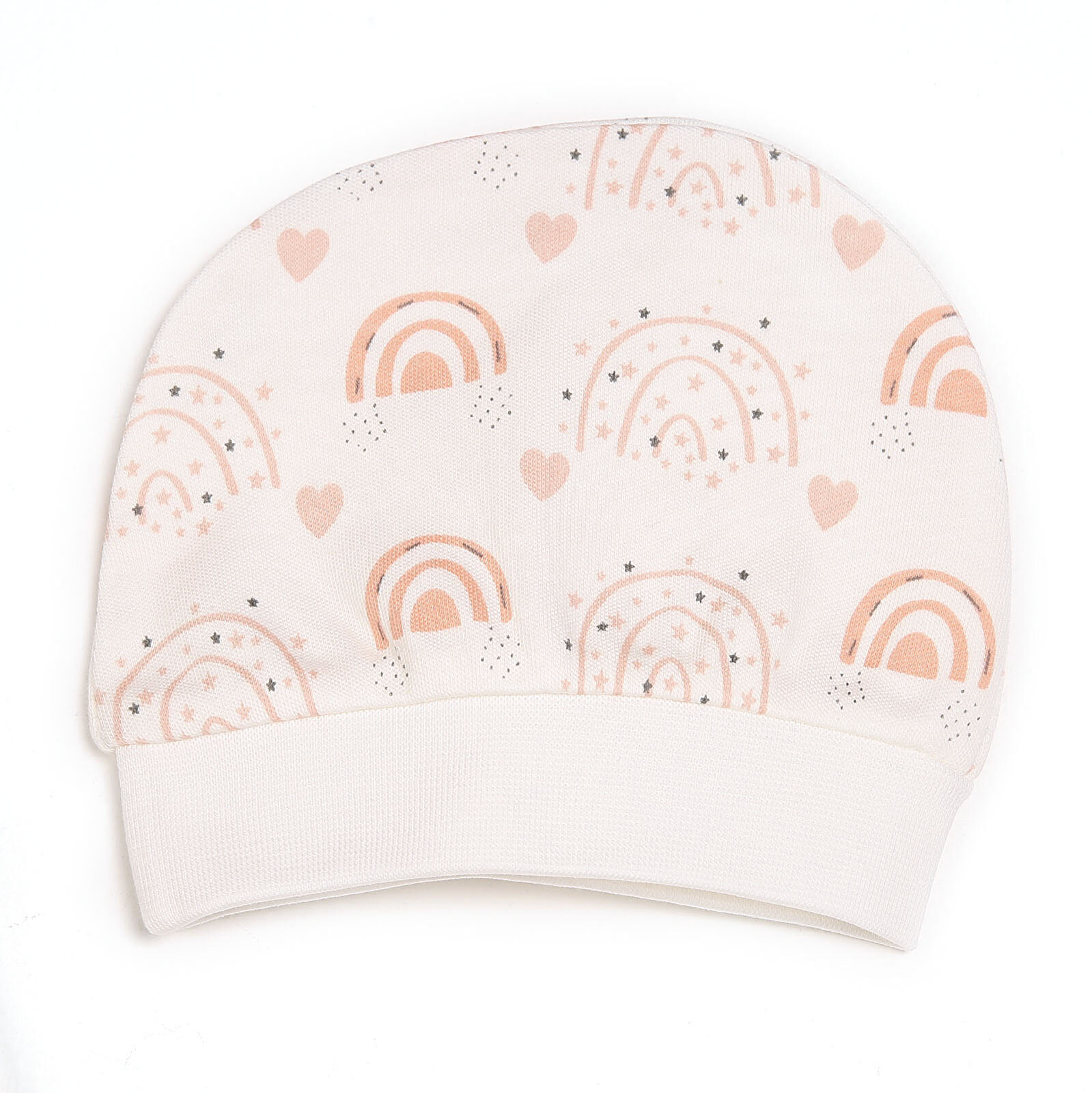 Yenidoğan Kız Bebek Gökkuşağı Kendinden Eldivenli Tulum-Body- Şapka 3lü Set