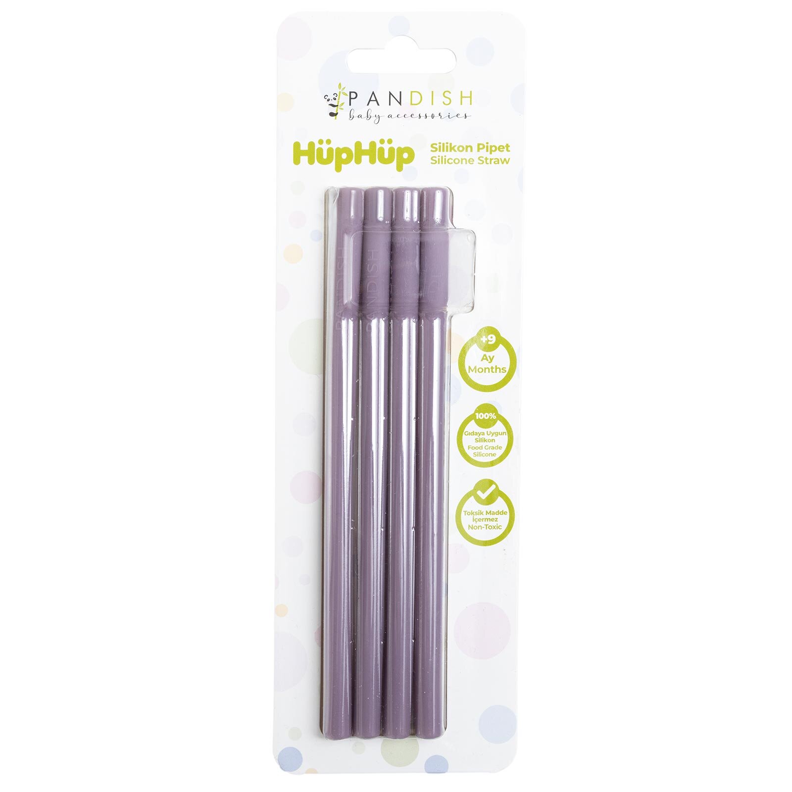 HüpHüp 4'lü Silikon Pipet Lila
