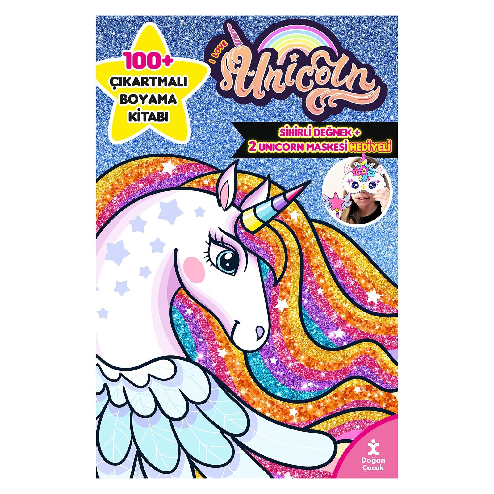 I Love Unicorn 100+ Çıkartma Hediyeli Boyama Kitabı