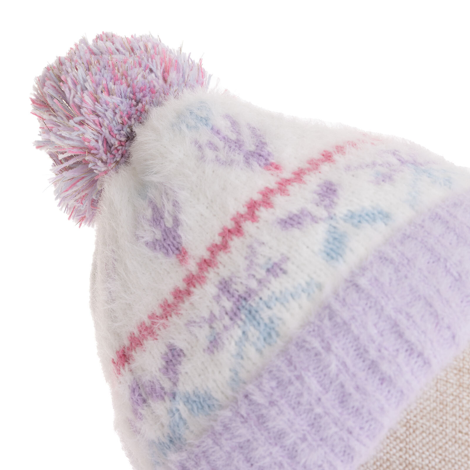 İçi Polarlı Desenli Triko Kız Bere Kız Bebek