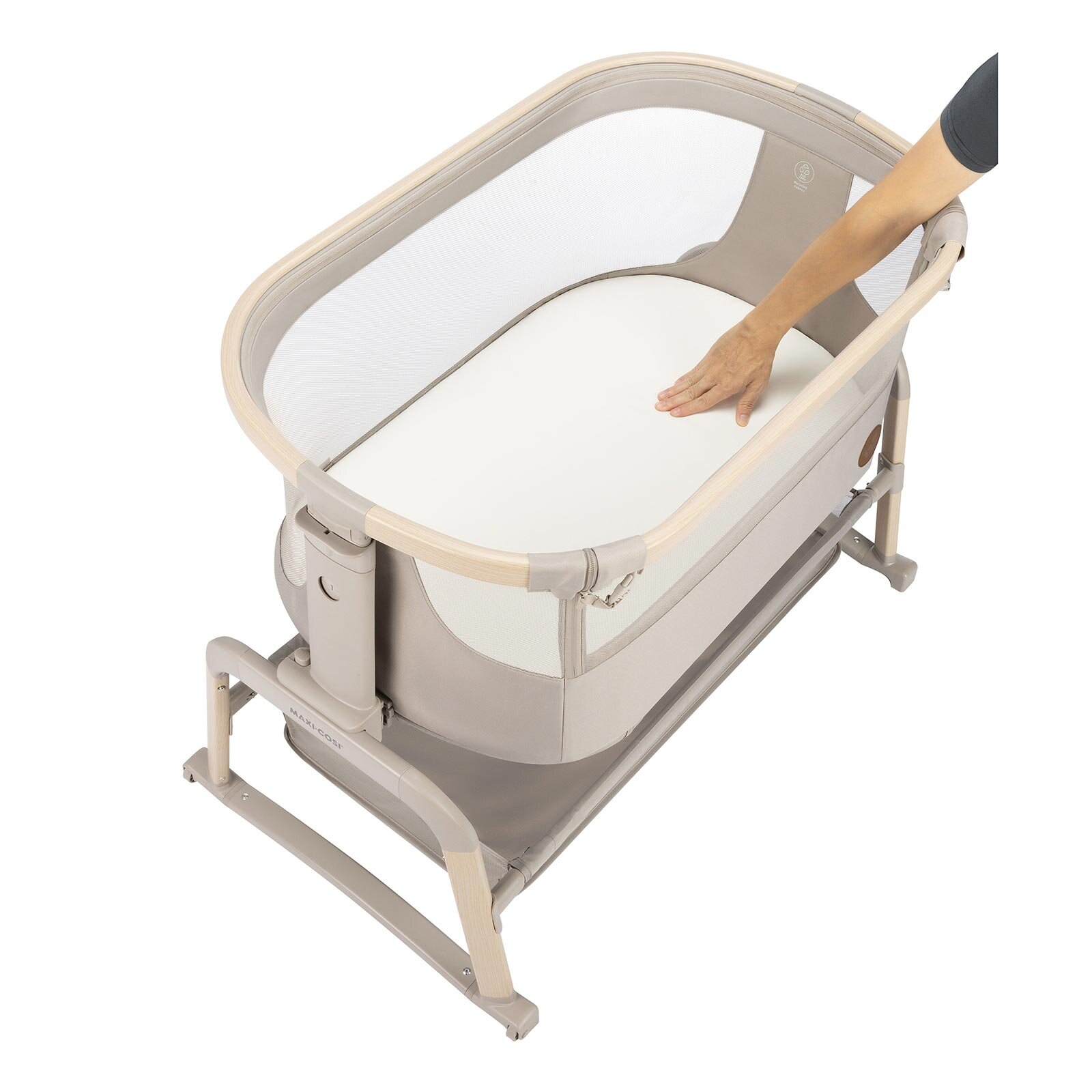 Iora Air Sallanabilen Ahşap Görünümlü Anne Yanı Beşik Beige Eco