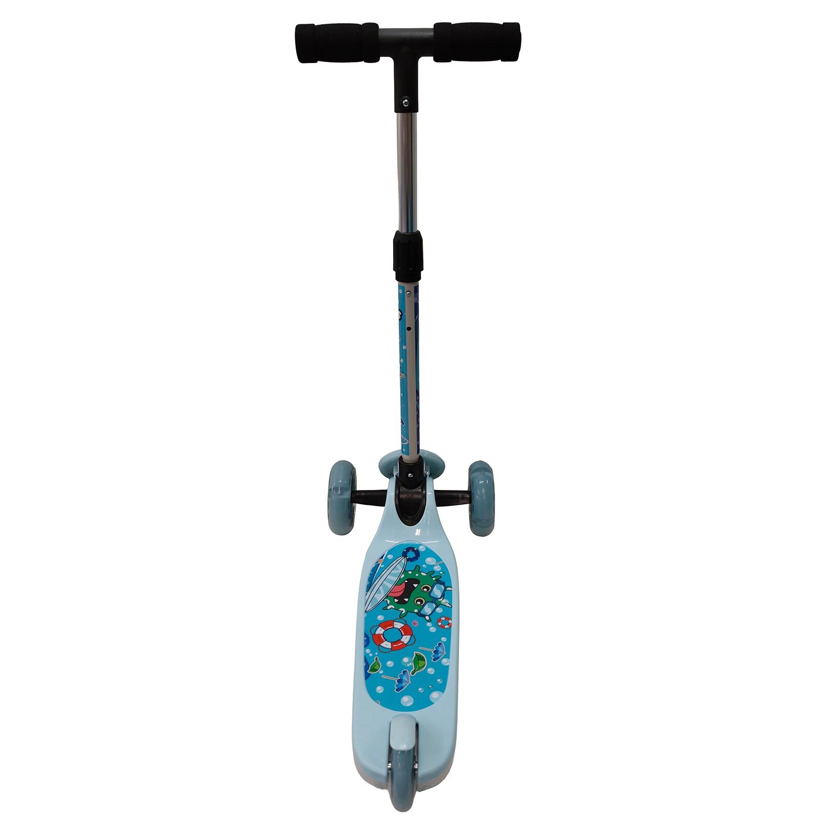 Isıklı Sevimli Stickerlı Scooter (Mavı)