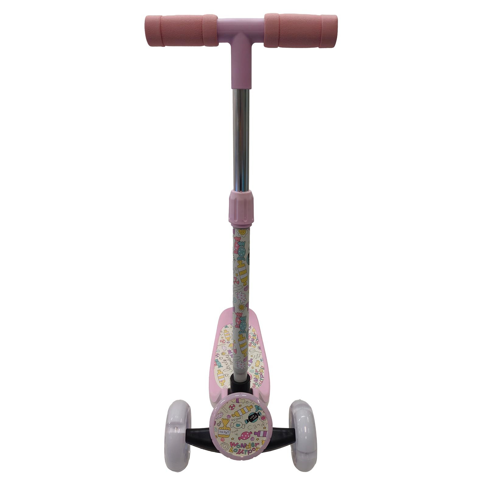 Isıklı Sevimli Stickerlı Scooter (Pembe)