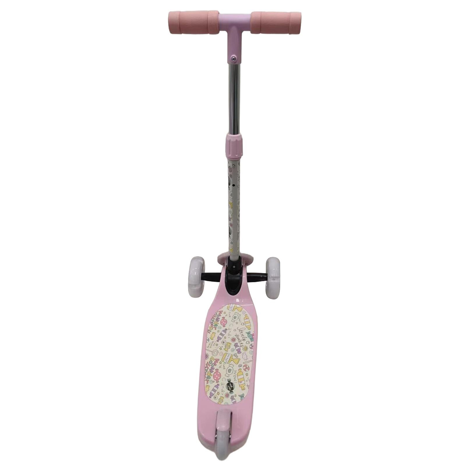 Isıklı Sevimli Stickerlı Scooter (Pembe)