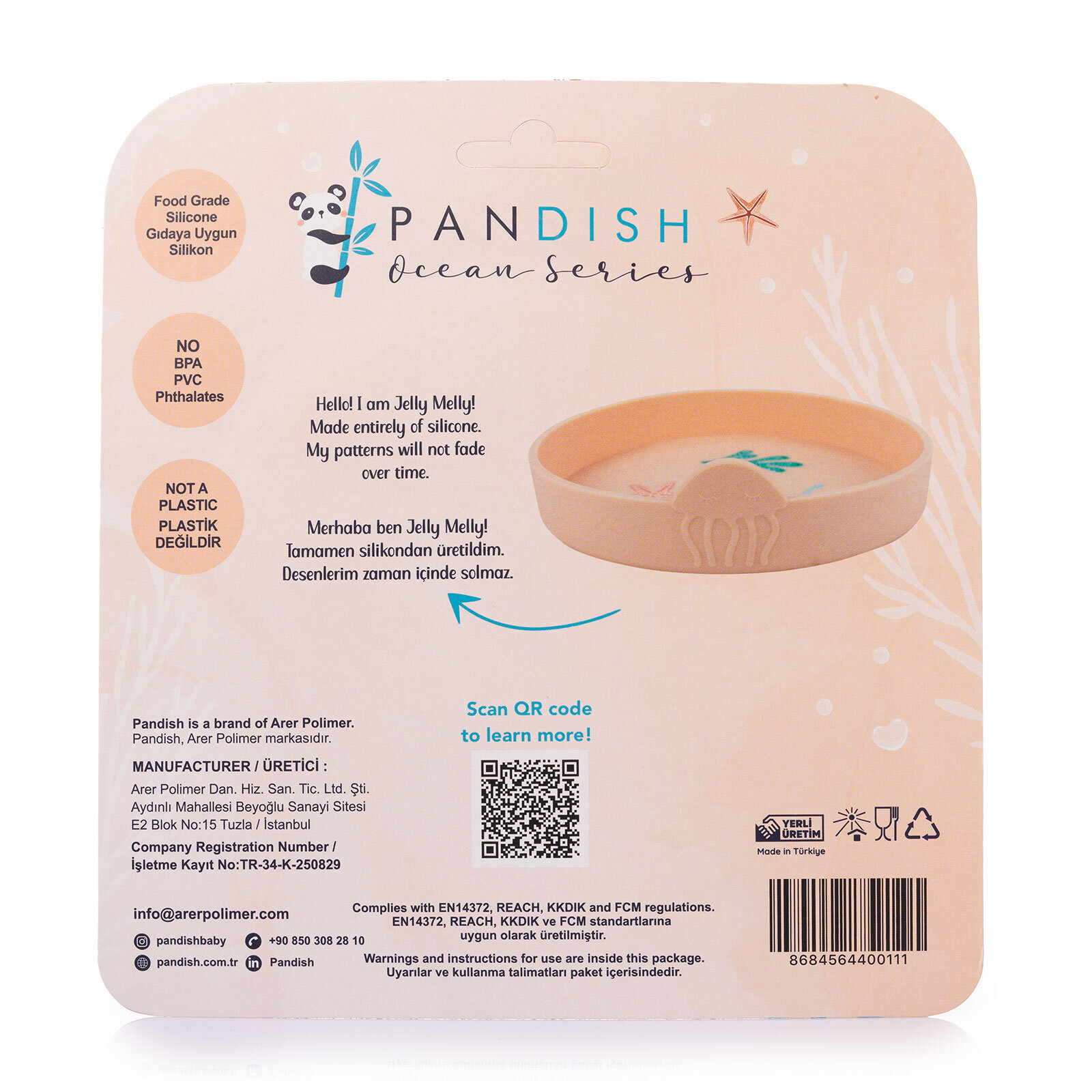 Jelly Melly Silikon Mama Tabağı Bluish