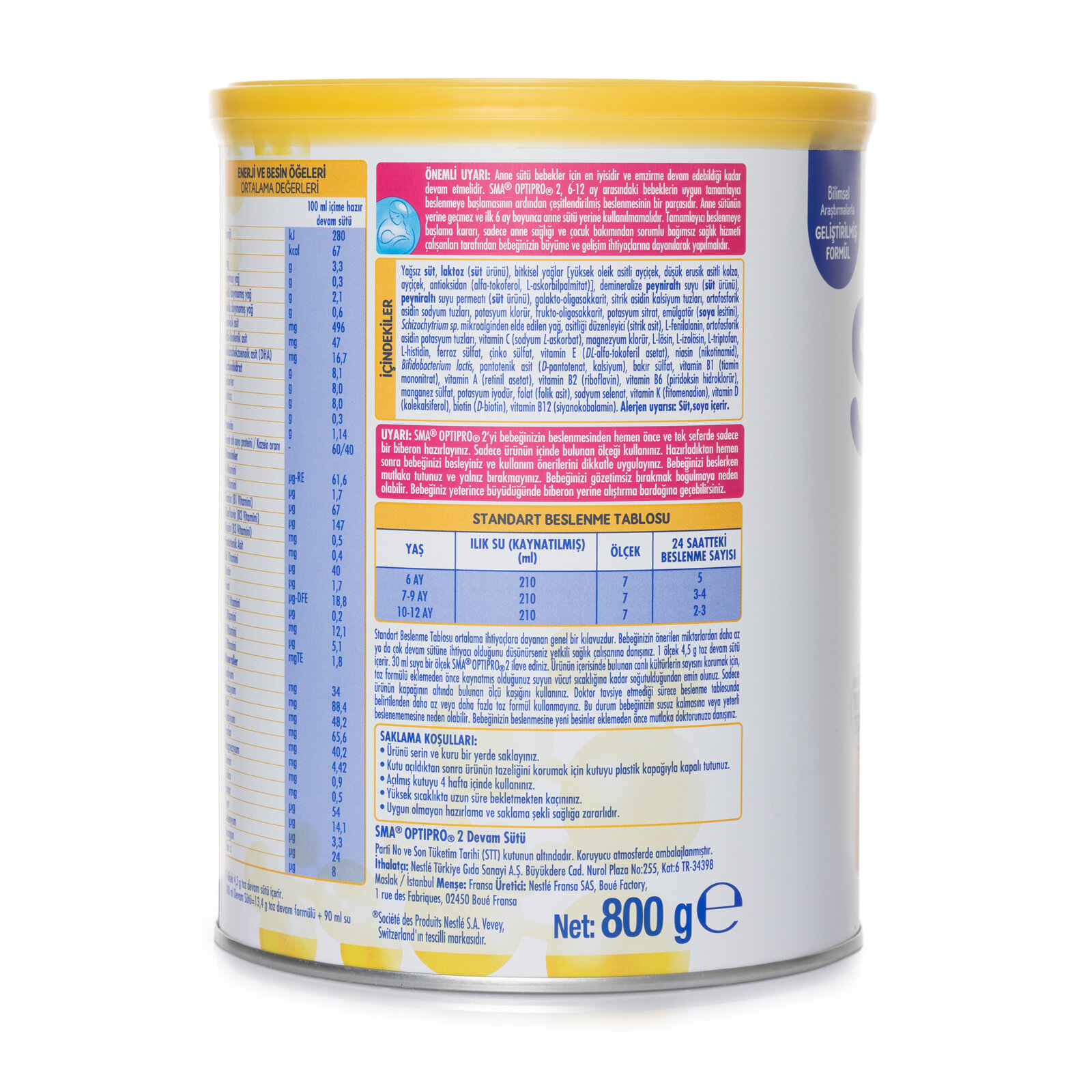 Optipro Probiyotik 2 Bebek Devam Sütü 800 gr 6-12 Ay