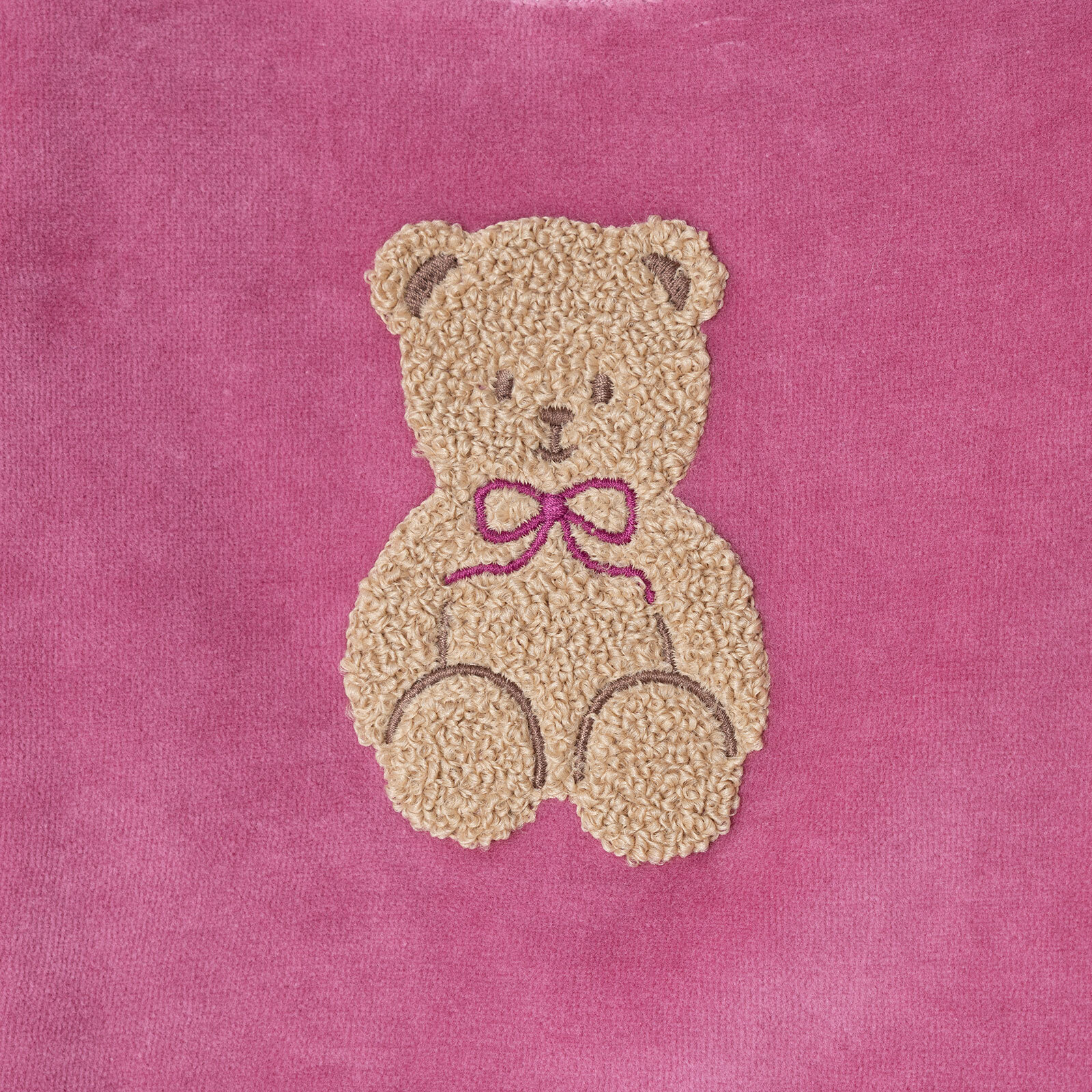 Kız Bebek Kadife Pijama Takımı Bisiklet Yaka Uzun Kol Ribanalı Paça